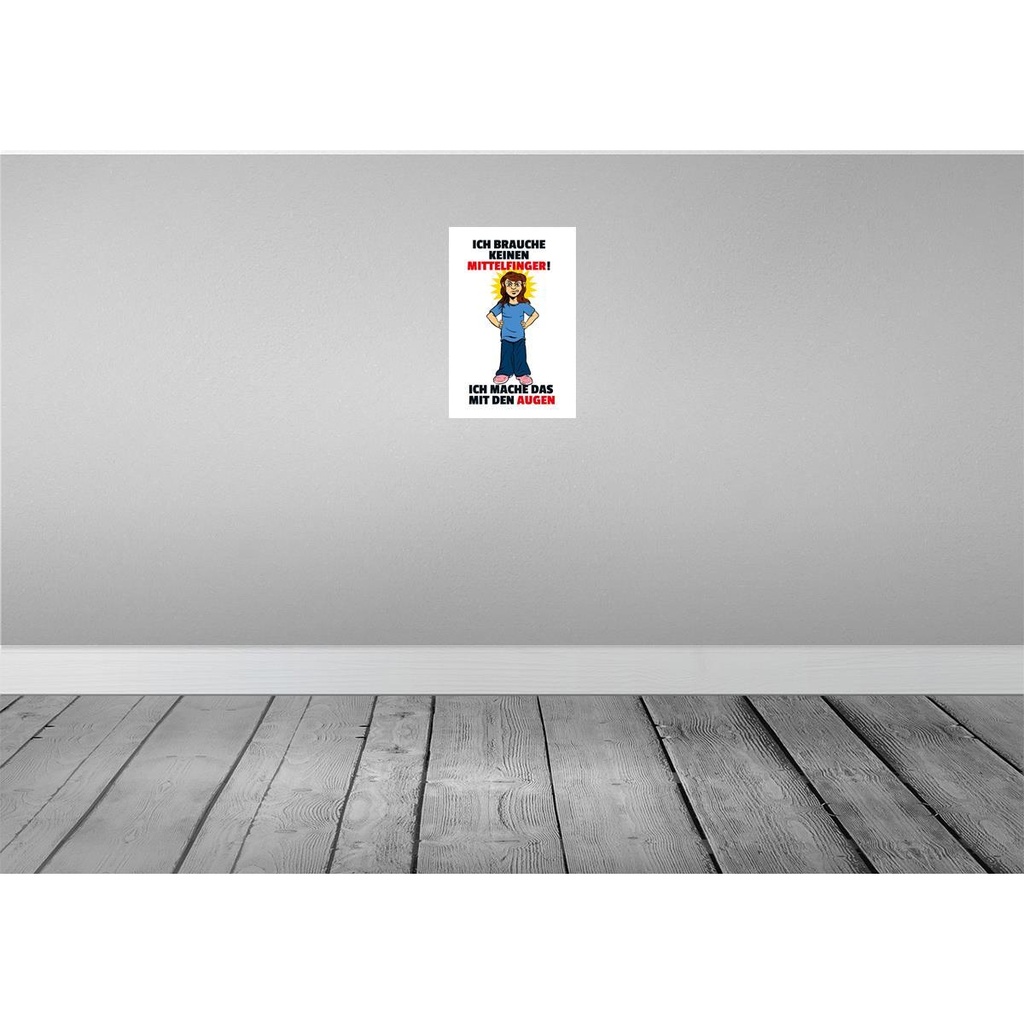 [LA-111970-2030] Blechschild 30x20 cm Brauche keinen Mittelfinger Dekoration Spruch Zitat Bild 2