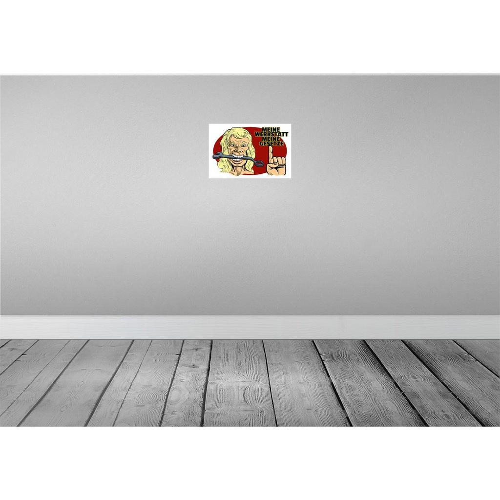[LA-111972-2030] Blechschild 20x30 cm meine Werkstatt Gesetze Auto Garage Bild 2