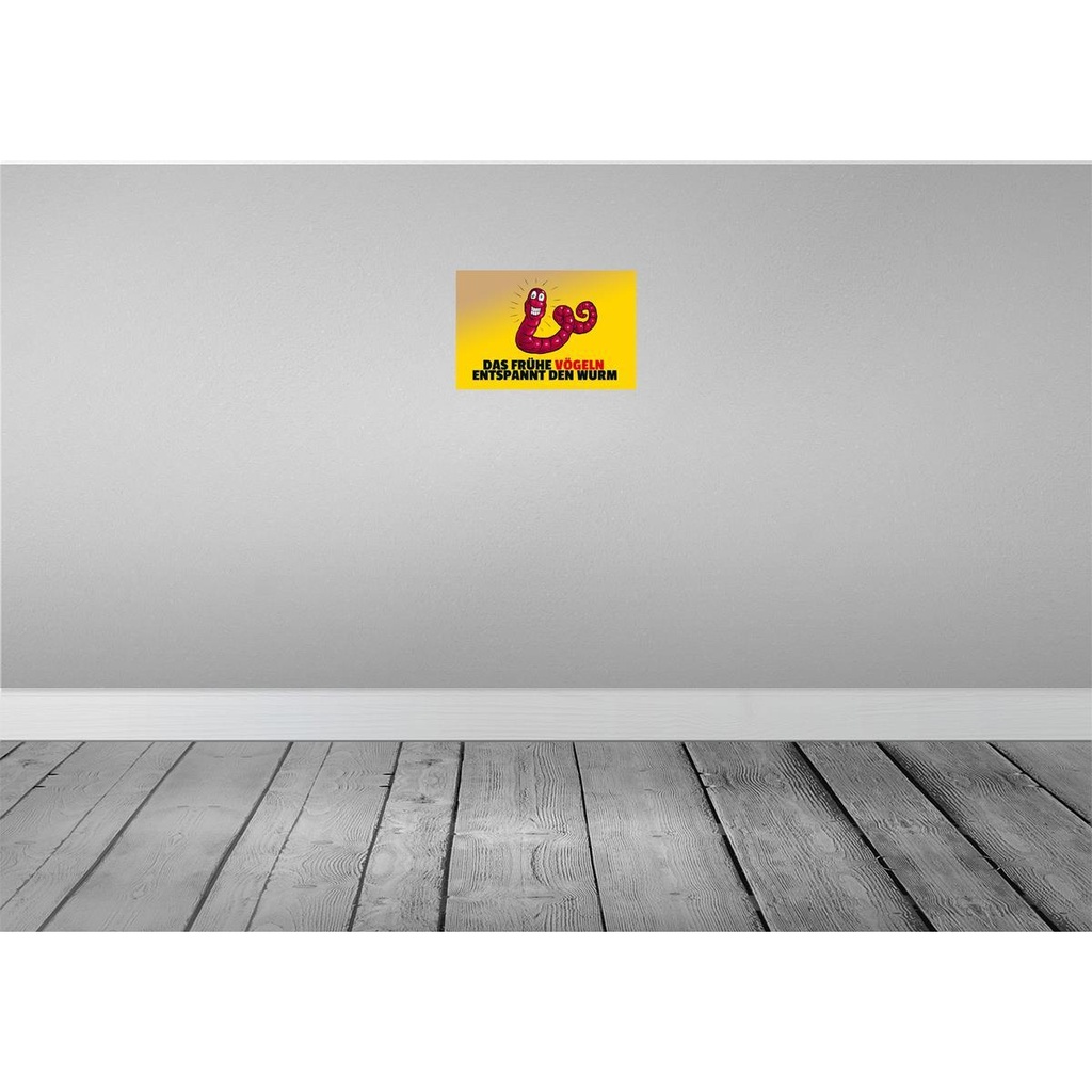 [LA-111979-H] Holzschild 20x30 cm Das frühe vögeln entspannt den Wurm Spruch Zitat Bild 2