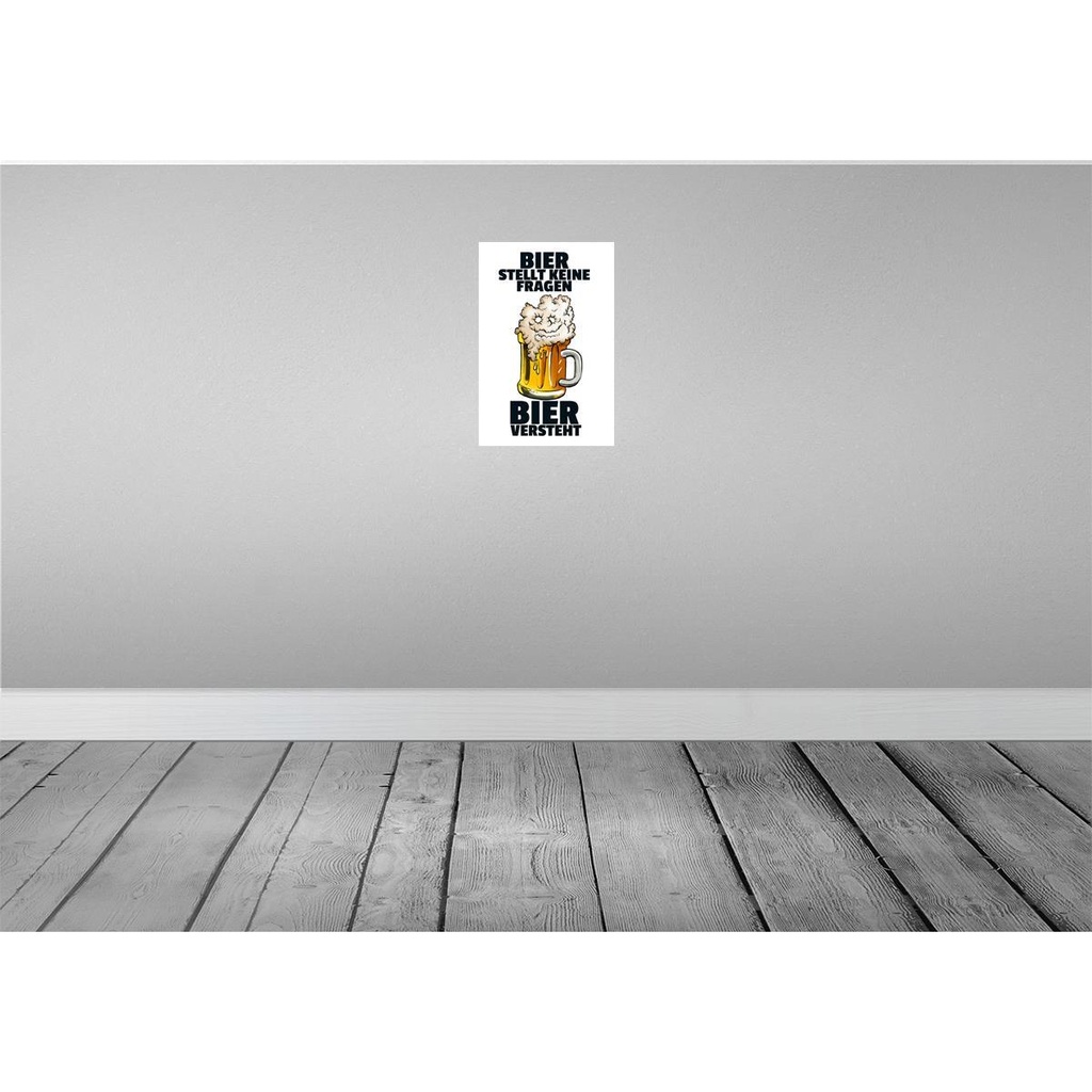 [LA-111980-2030] Blechschild 30x20 cm Alkohol Bier stellt keine Fragen Spruch Zitat Bild 2