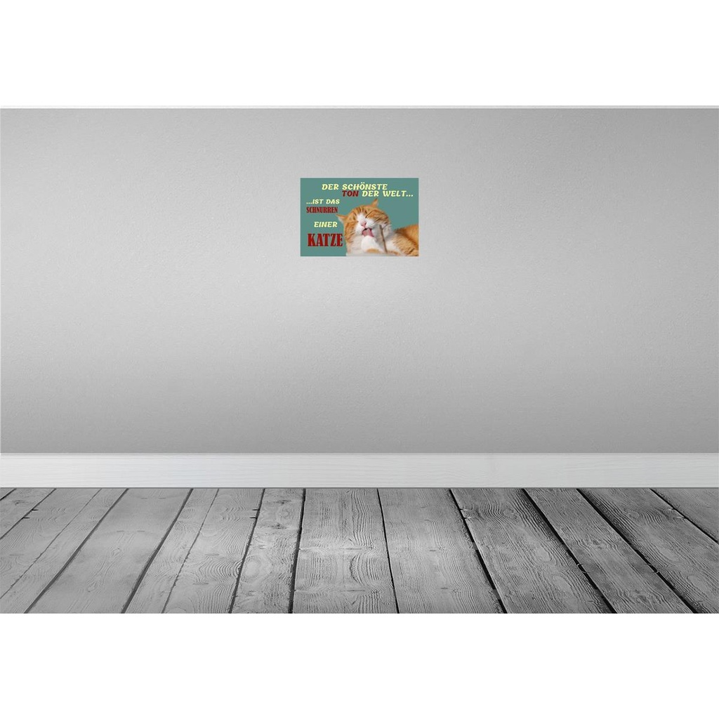 [LA-111992-2030] Blechschild 20x30 cm Schönste Ton ist Katzenschnurren Tier Haustier Katze Bild 2