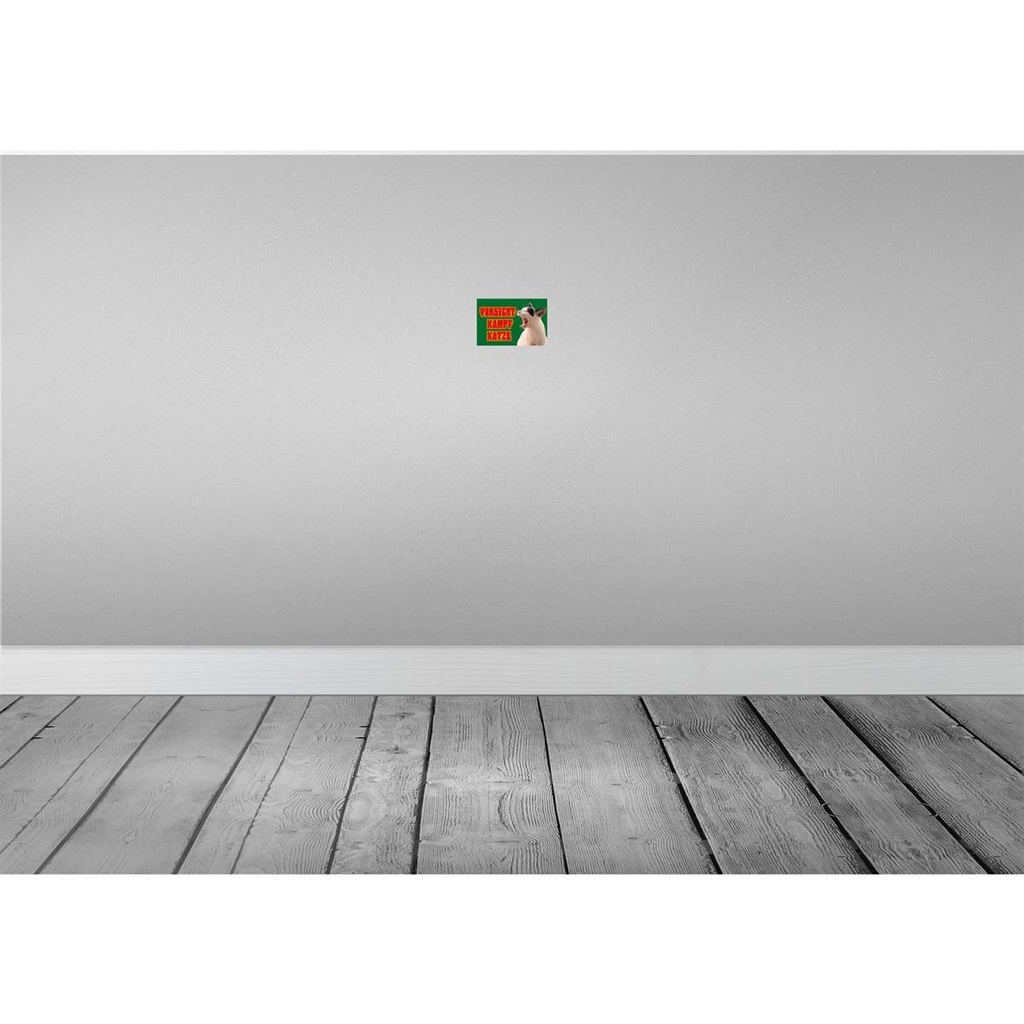 [LA-111994-1812] Blechschild 12x18 cm Vorsicht Kampfkatze grün Warnschild Hinweisschild Sicherheit Bild 2