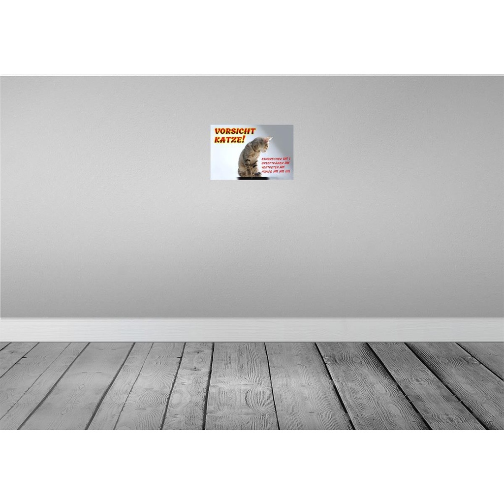 [LA-112003-H] Holzschild 20x30 cm Vorsicht Katze Strichliste Warnschild Hinweisschild Bild 2