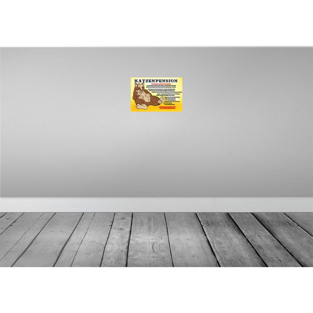 [LA-112007-H] Holzschild 20x30 cm Katzenpernsion 24h Service Tier Haustier Bild 2