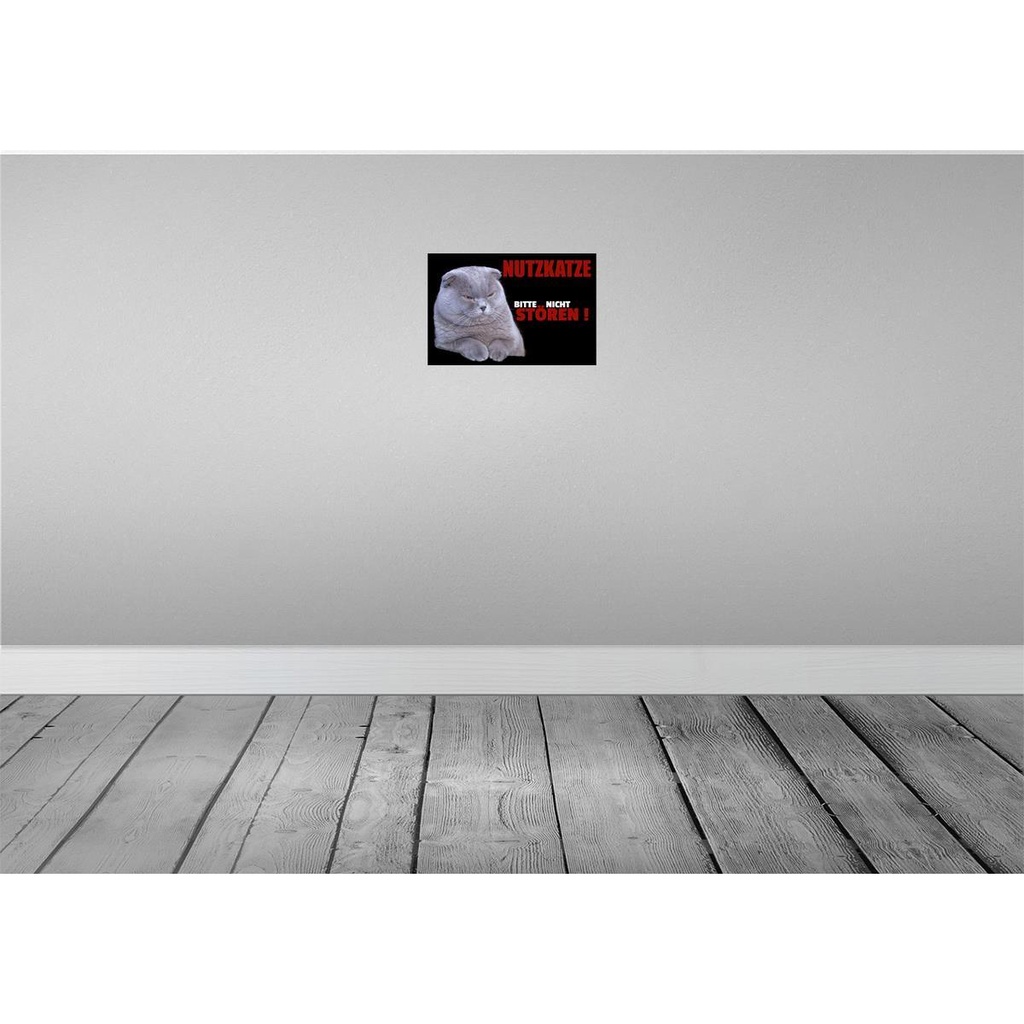 [LA-112009-H] Holzschild 20x30 cm Nutzkatze bitte nicht stören schwarz Tier Haustier Bild 2