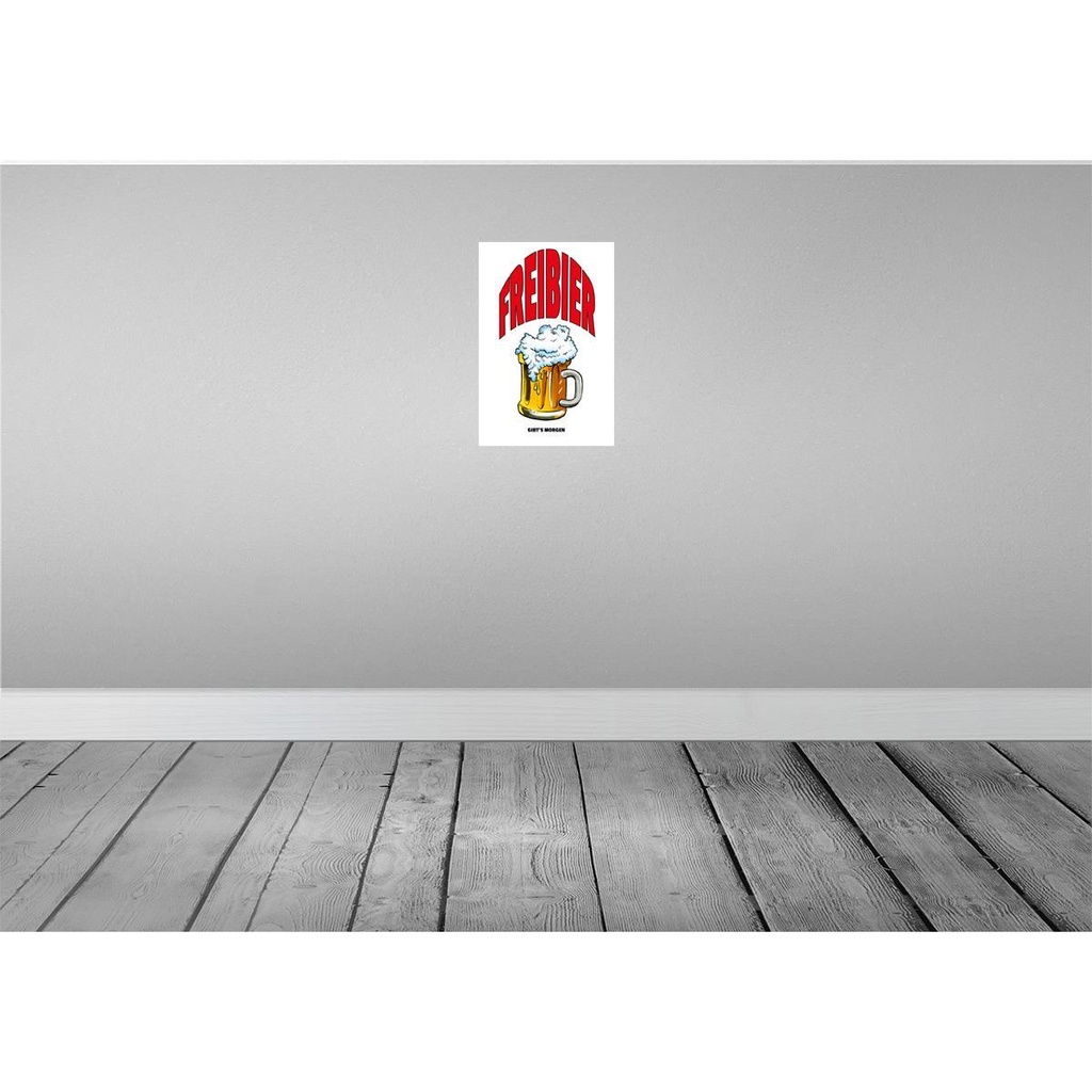 [LA-112012-H] Holzschild 30x20 cm Alkohol Freibier gibt's morgen Bierkrug Bild 2