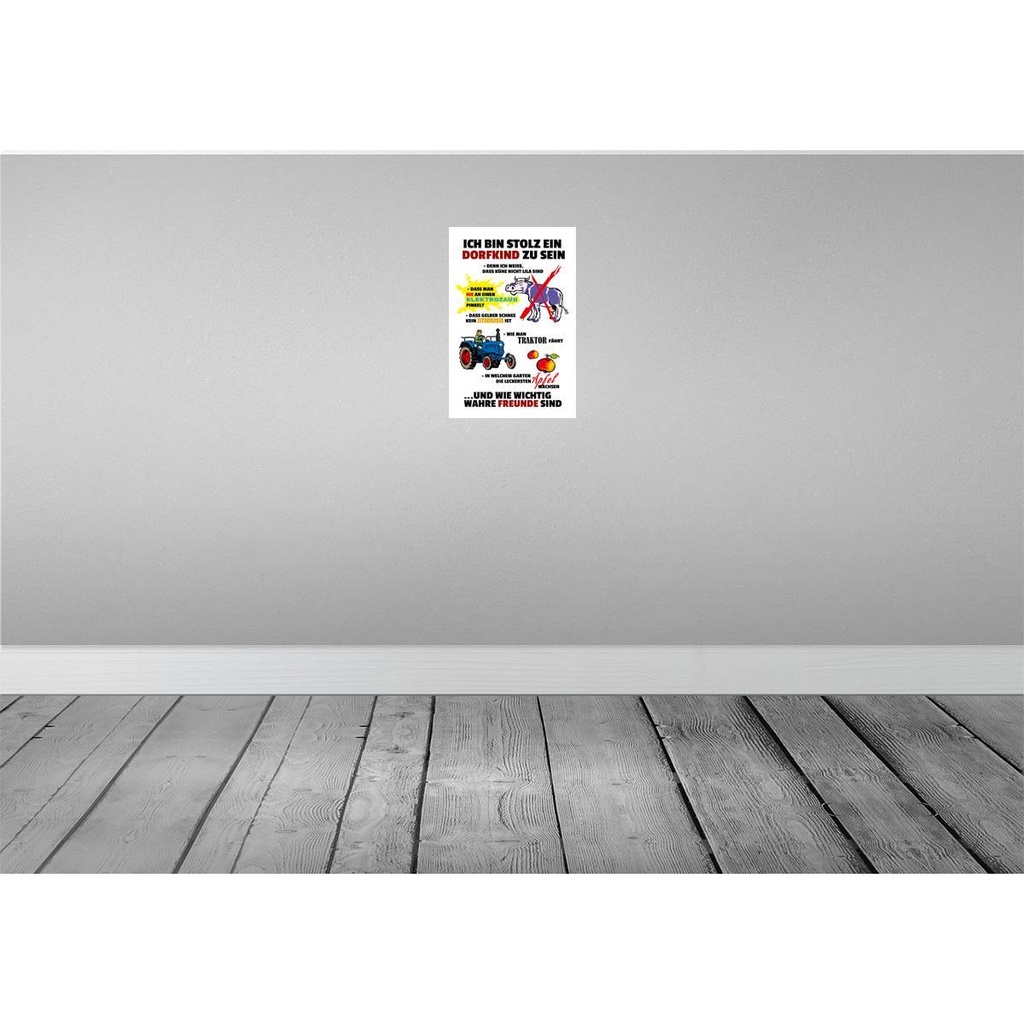 [LA-112016-2030] Blechschild 30x20 cm Stolz Dorfkind Kinder Teens Spruch Zitat zu sein weißes Witz Humor Lustig Spaß Kids Bild 2