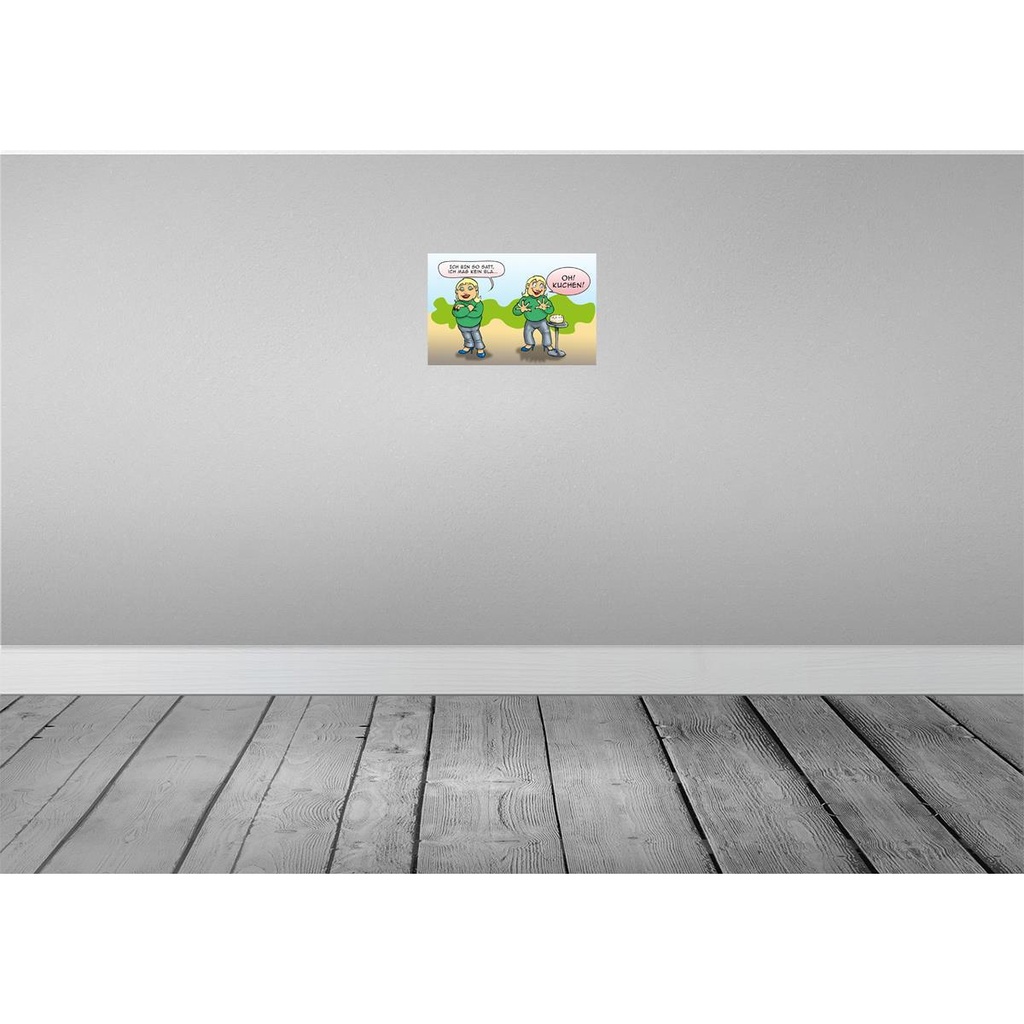 [LA-112021-H] Holzschild 20x30 cm Ich bin so satt oh Kuchen Dekoration Bild 2