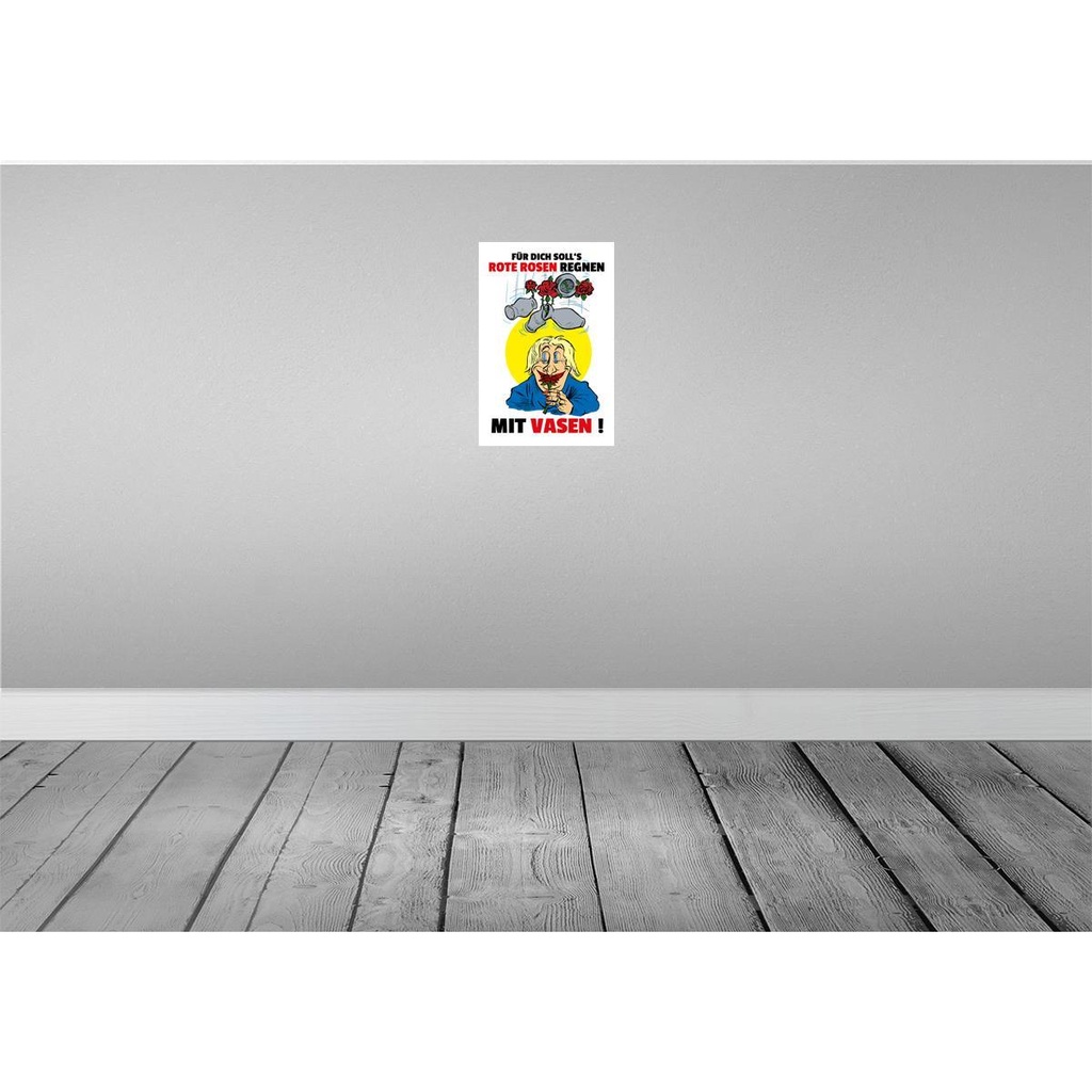 [LA-112035-H] Holzschild 30x20 cm Für dich Rosen regnen mit Vasen Spruch Zitat Bild 2