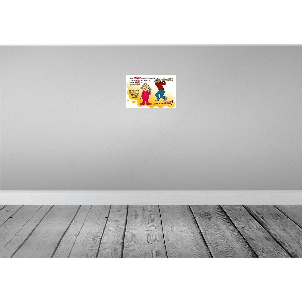 [LA-112043-2030] Blechschild 20x30 cm Feinde einfach sagt was man denkt Spruch Zitat Bild 2