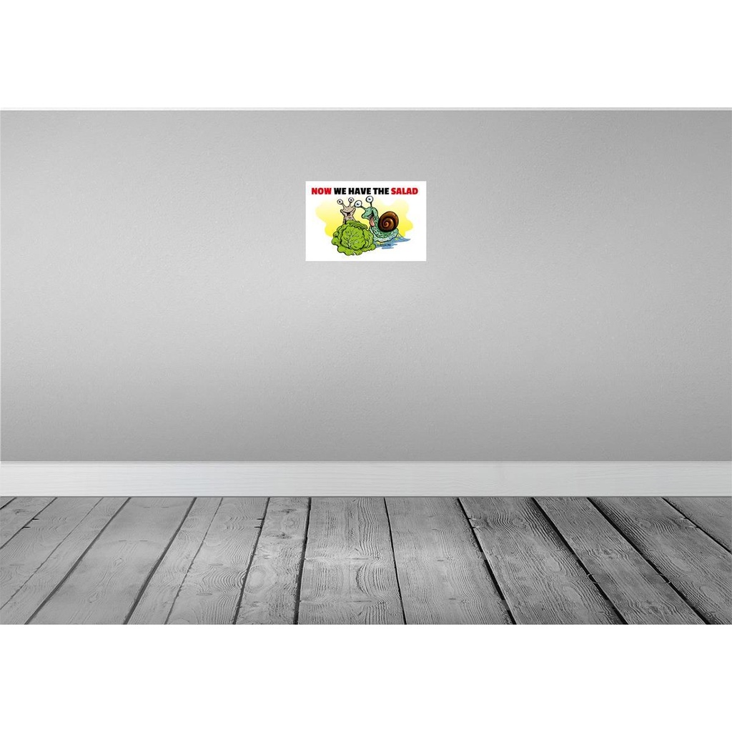 [LA-112063-H] Holzschild 20x30 cm Now we have the salad Schnecken Spruch Zitat Bild 2