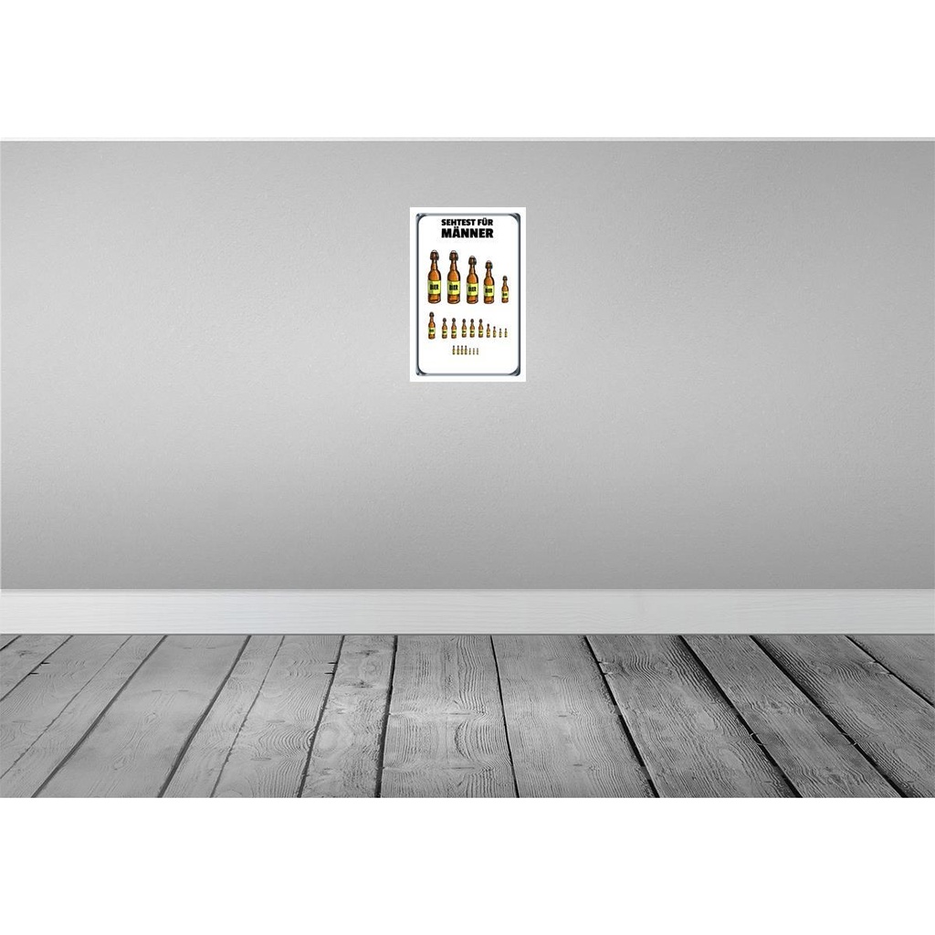 [LA-112080-H] Holzschild 30x20 cm Alkohol Sehtest für Männer Bierflaschen Bild 2