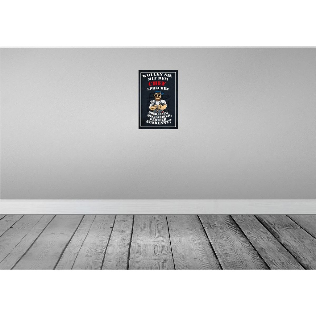 [LA-112085-H] Holzschild 30x20 cm Wollen Sie mit dem Chef sprechen Spruch Zitat Bild 2