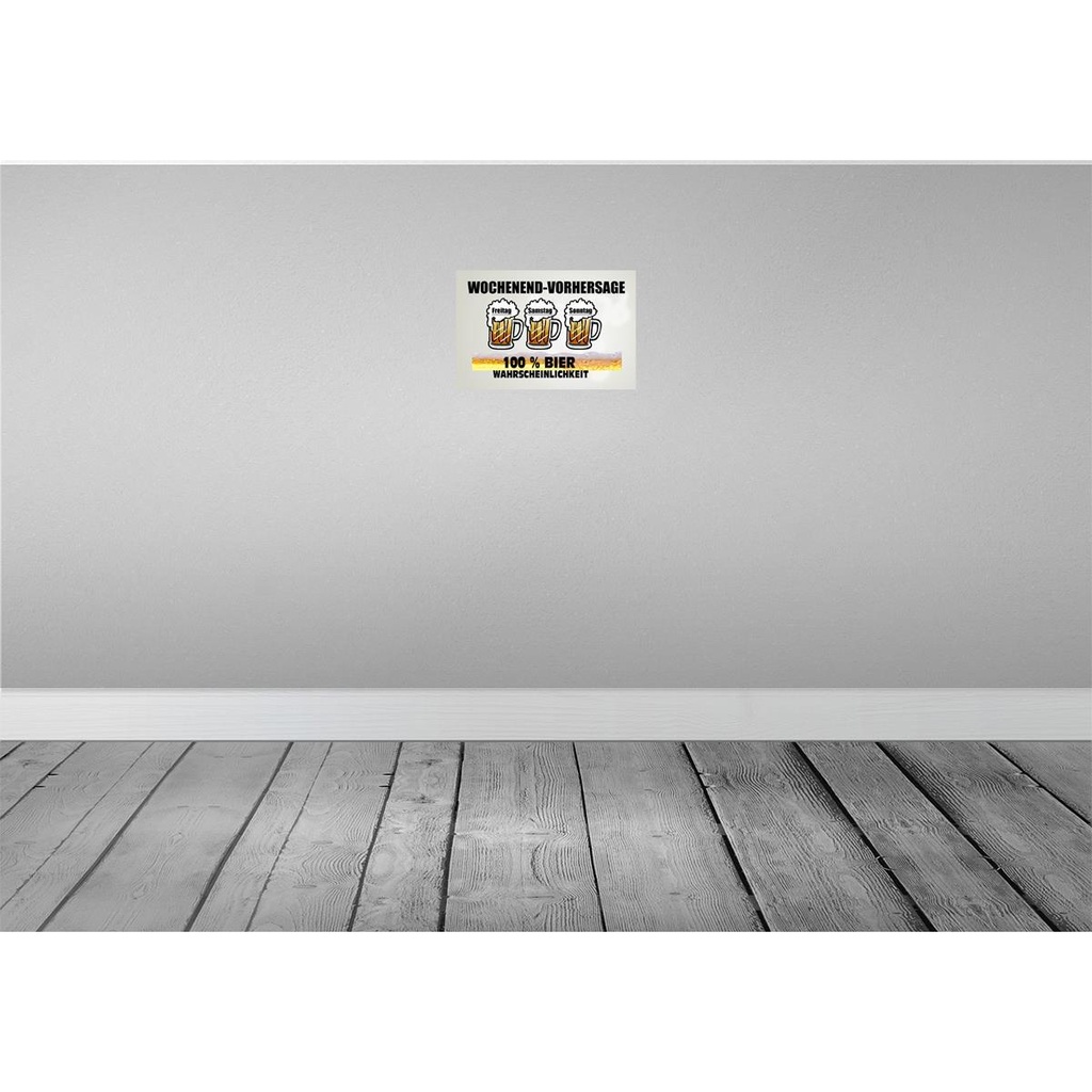 [LA-112087-2030] Blechschild 20x30 cm Alkohol Wochenend Vorhersage 100% Bier Spruch Zitat Bild 2