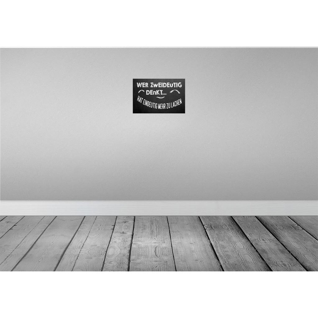 [LA-112093-2030] Blechschild 20x30 cm Wer zweideutig denkt lacht mehr Spruch Zitat Bild 2