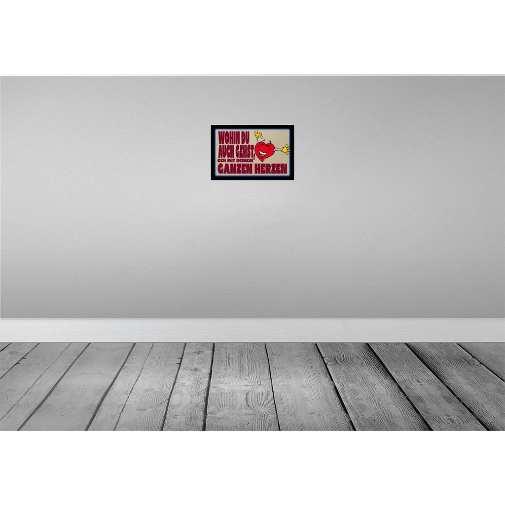 [LA-112100-2030] Blechschild 20x30 cm geh mit deinem ganzem Herzen Dekoration Spruch Zitat Bild 2