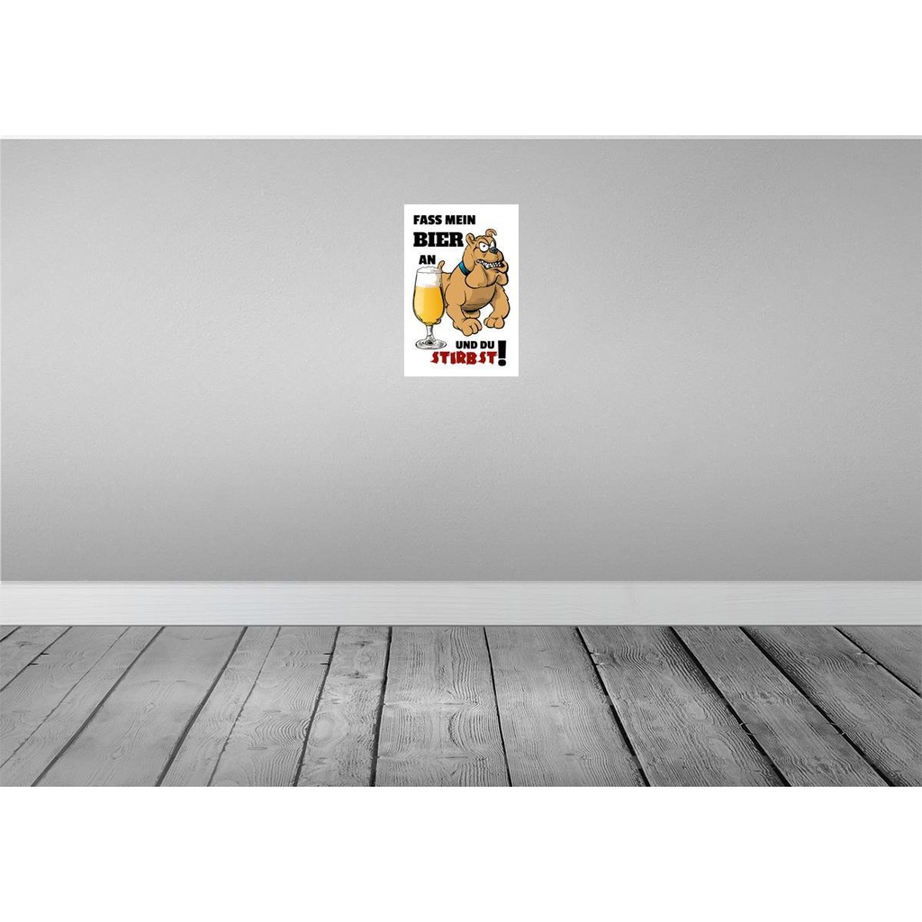 [LA-112109-H] Holzschild 30x20 cm Alkohol Fass mein Bier an du stirbst Bild 2