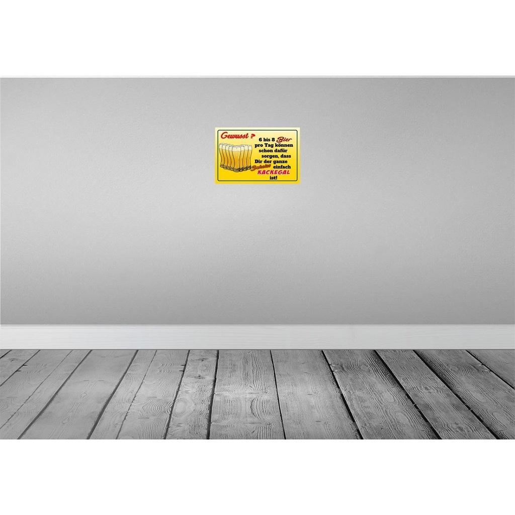 [LA-112110-2030] Blechschild 20x30 cm Alkohol 6-8 Bier ganzer Scheiß egal Spruch Zitat Bild 2