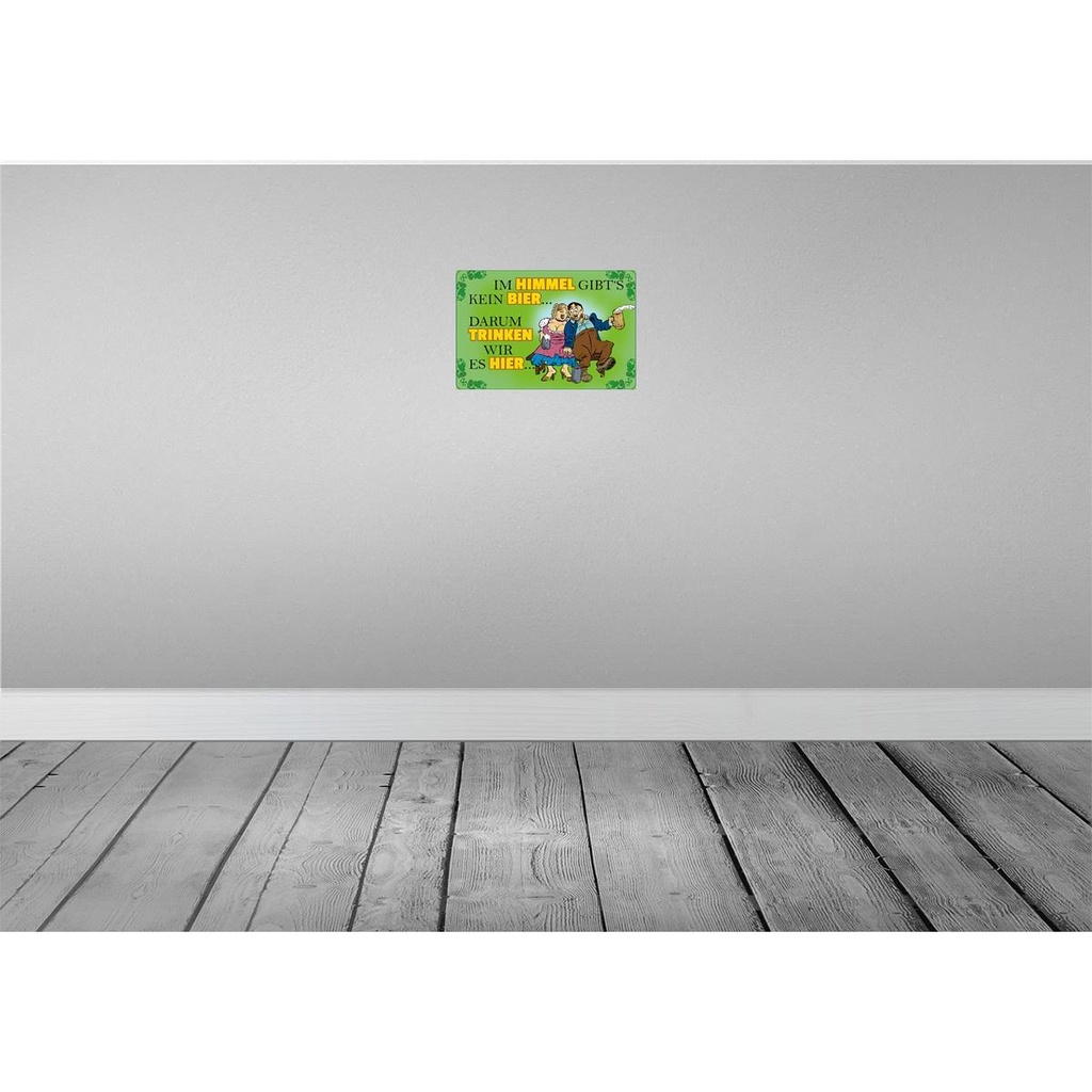 [LA-112123-H] Holzschild 20x30 cm Im Himmel gibt's kein Bier Dekoration Bild 2
