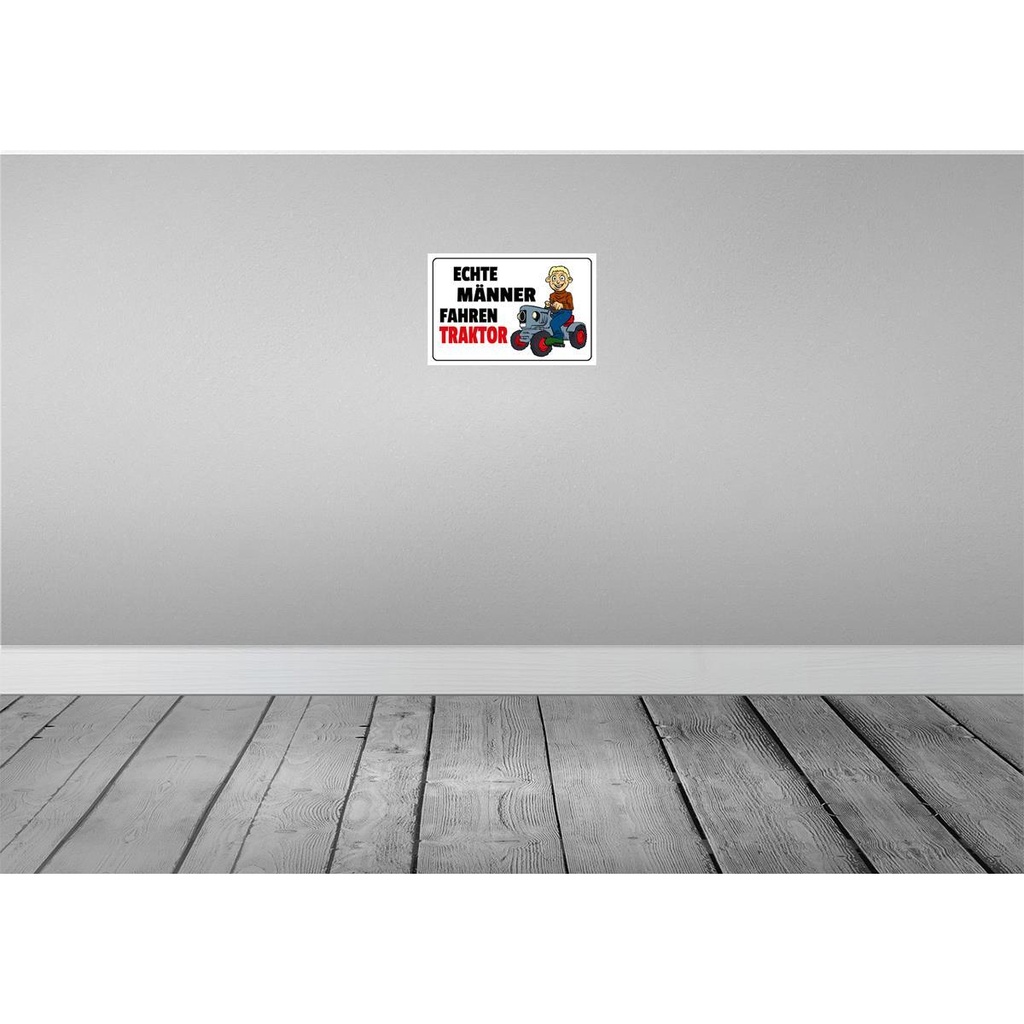 [LA-112139-2030] Blechschild 20x30 cm echte Männer fahren Traktor Spruch Zitat Bild 2