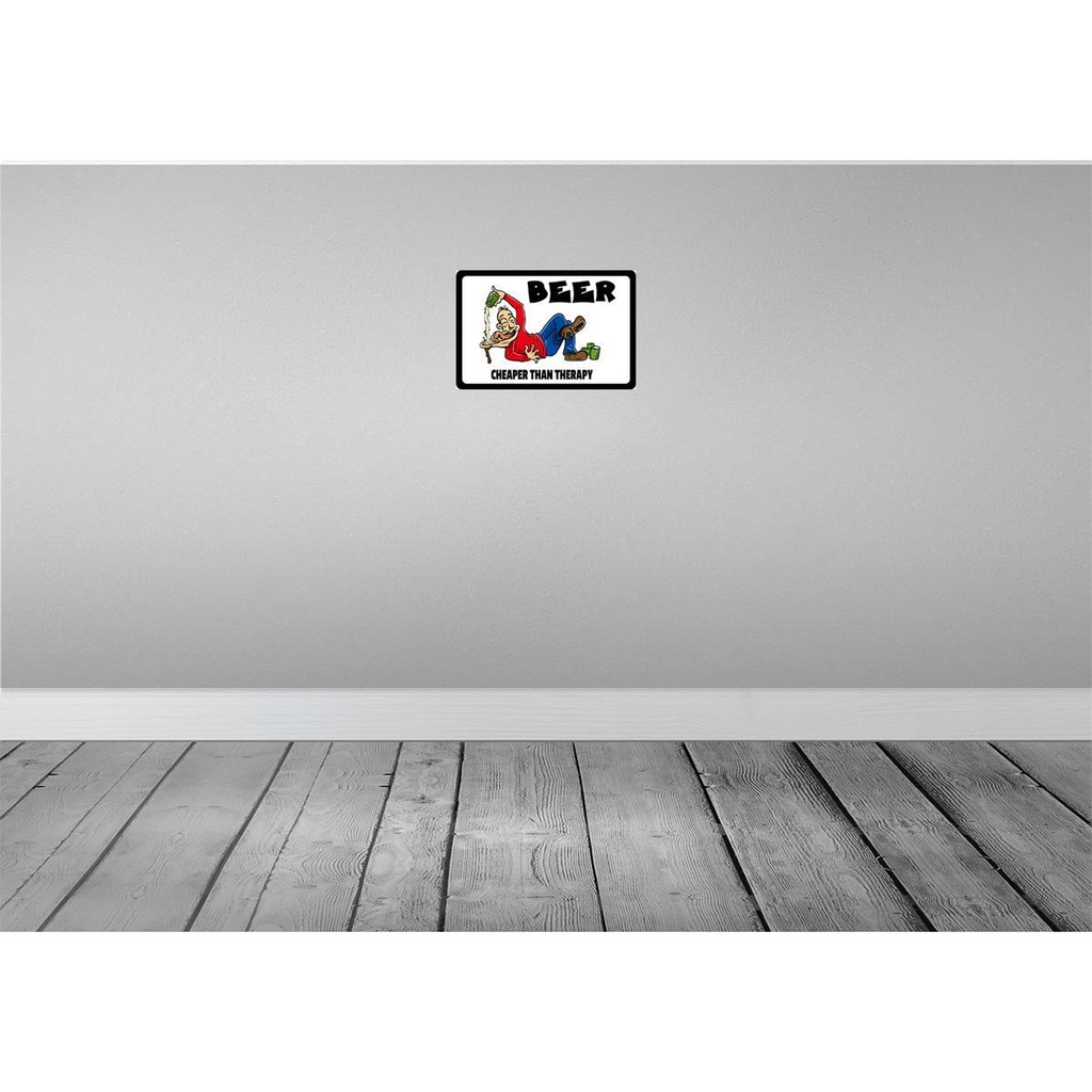[LA-112140-H] Holzschild 20x30 cm Alkohol Beer cheaper than therapy Bier Bild 2