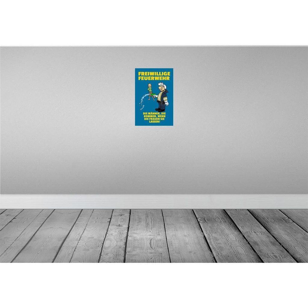 [LA-112143-2030] Blechschild 30x20 cm Freiwillige Feuerwehr Männer Frauen Spruch Zitat Bild 2
