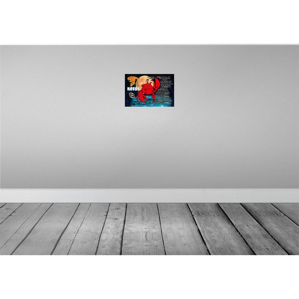 [LA-112155-2030] Blechschild 20x30 cm Sternzeichen Krebs Planet Mond Dekoration Astrologie Bild 2