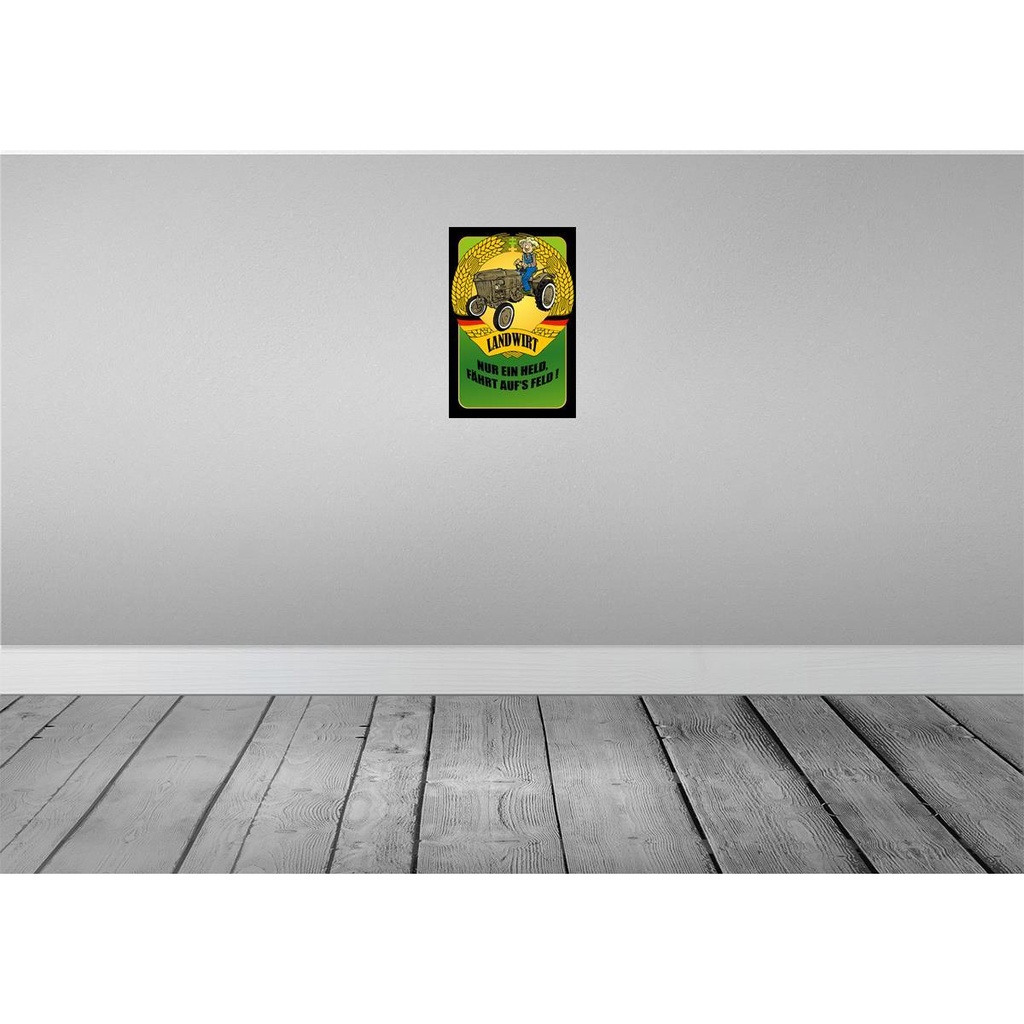 [LA-112164-H] Holzschild 30x20 cm Landwirt nur ein Held fährt Dekoration Bild 2