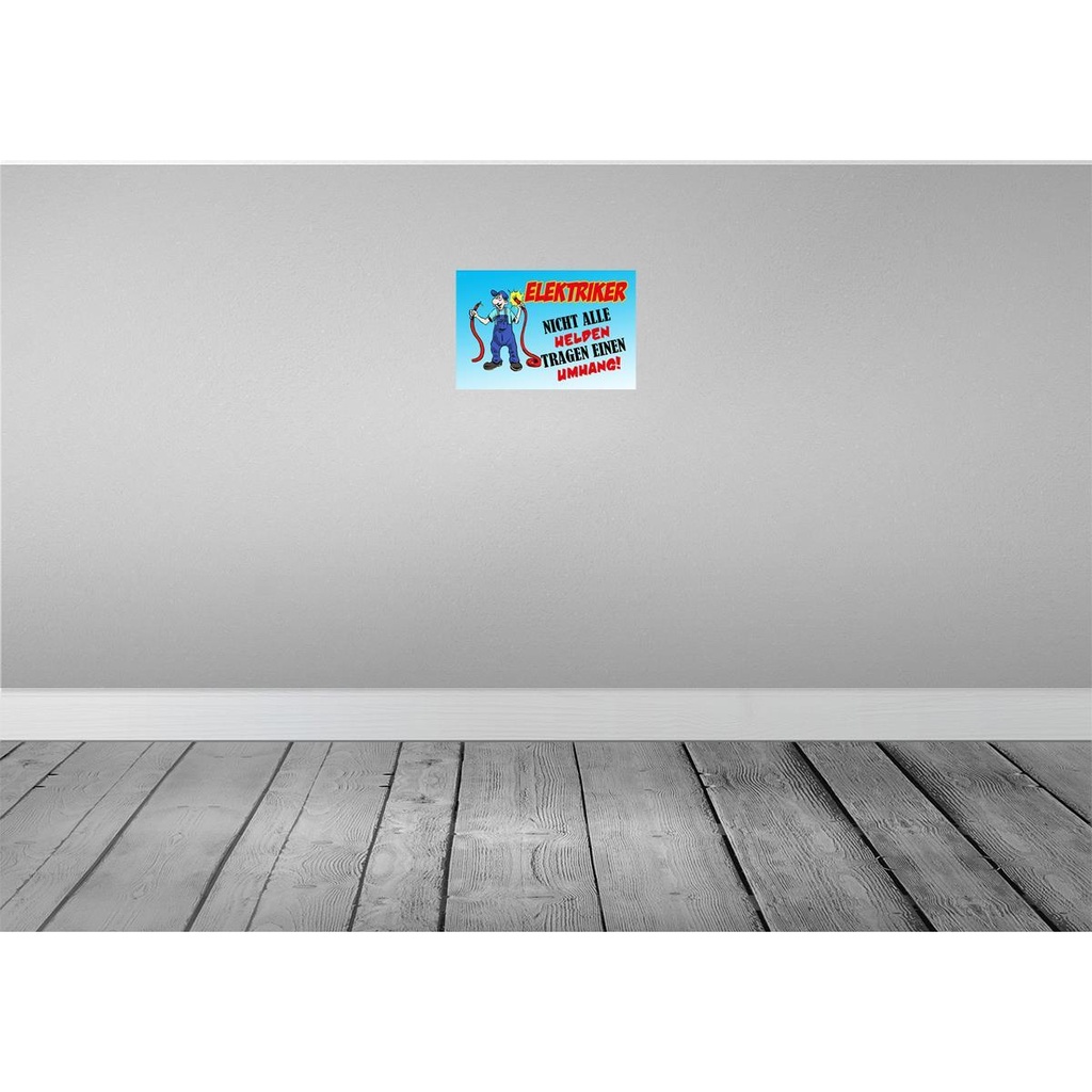 [LA-112173-2030] Blechschild 20x30 cm Elektriker nicht alle Helden Beruf Arbeit Bild 2
