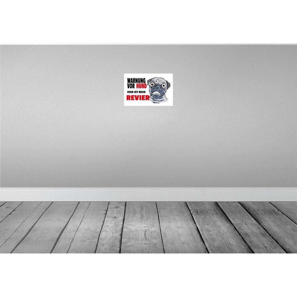 [LA-112178-H] Holzschild 20x30 cm Warnung Hund hier mein Revier Warnschild Hinweisschild Bild 2