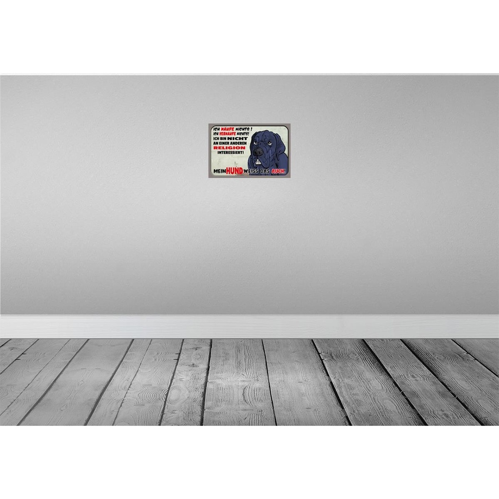 [LA-112179-2030] Blechschild 20x30 cm ich kaufe nichts Mein Hund weiß Spruch Zitat Bild 2