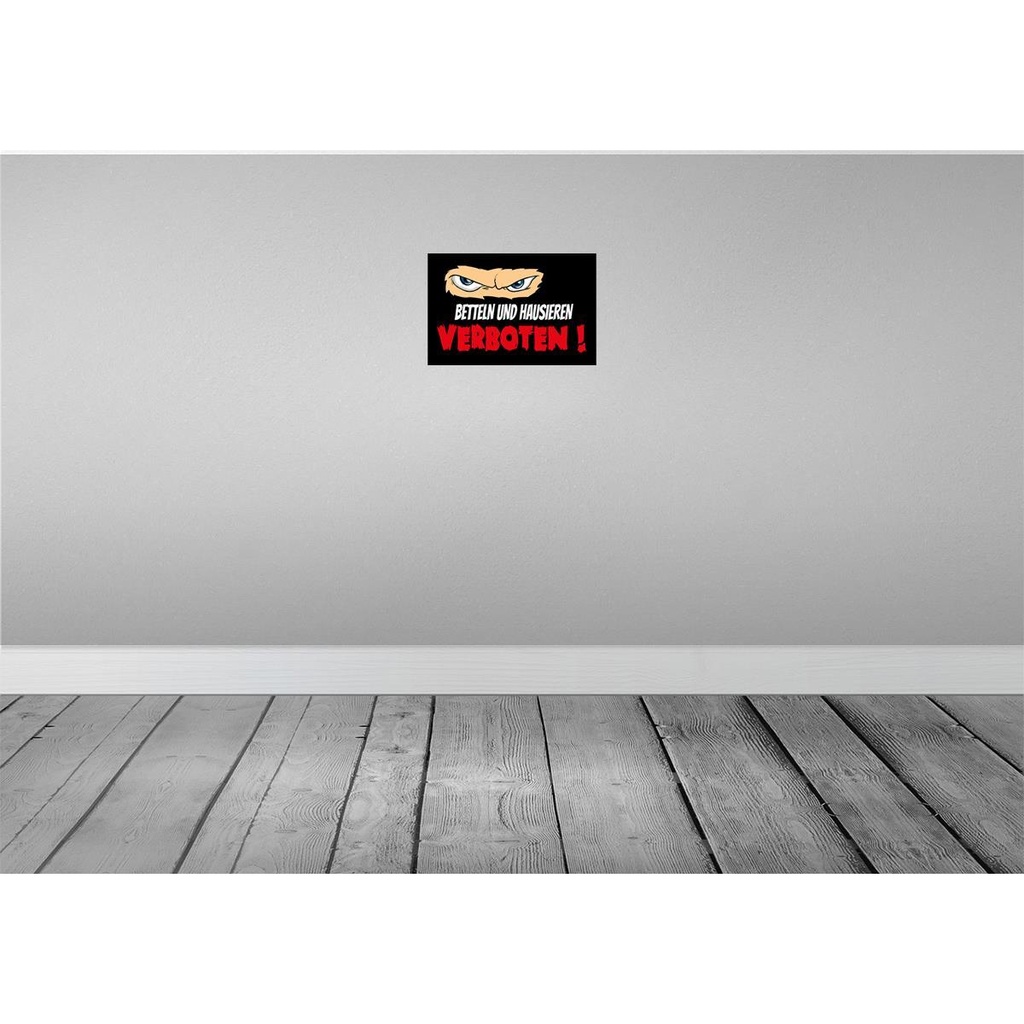 [LA-112184-H] Holzschild 20x30 cm Betteln und Hausieren verboten Bild 2
