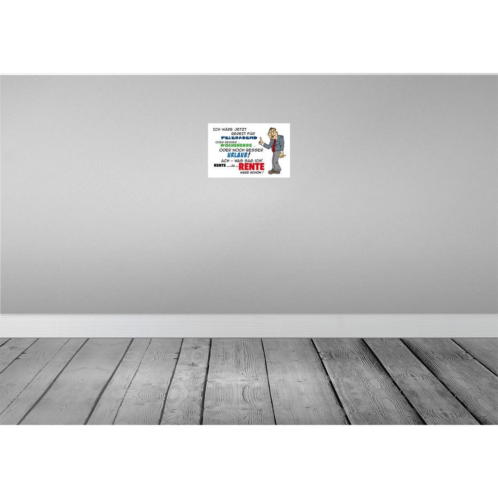 [LA-112190-2030] Blechschild 20x30 cm Bereit für Feierabend Rente Dekoration Spruch Zitat Bild 2