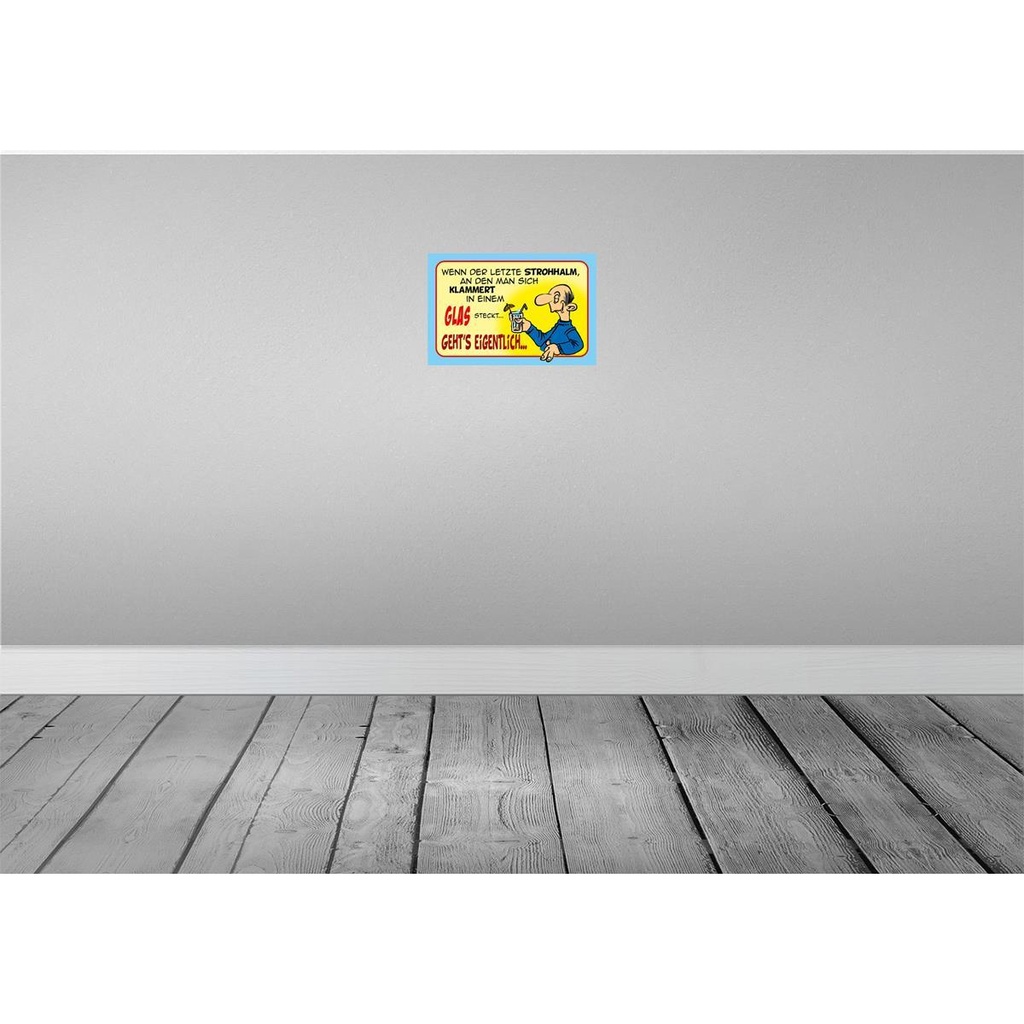 [LA-112191-2030] Blechschild 20x30 cm Letzter Strohhalm in einem Glas Spruch Zitat Bild 2