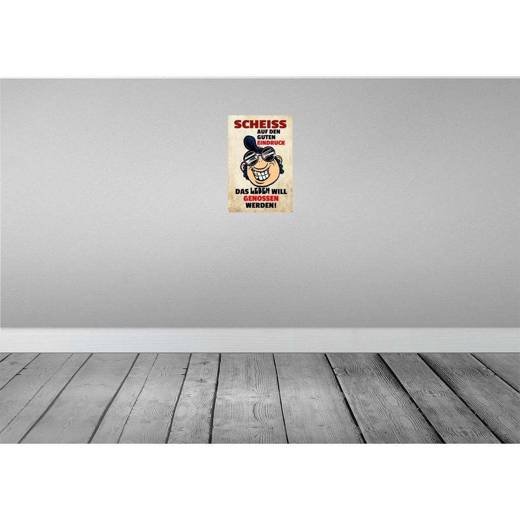 [LA-112195-2030] Blechschild 30x20 cm Scheiss auf den guten Eindruck Dekoration Spruch Zitat Bild 2