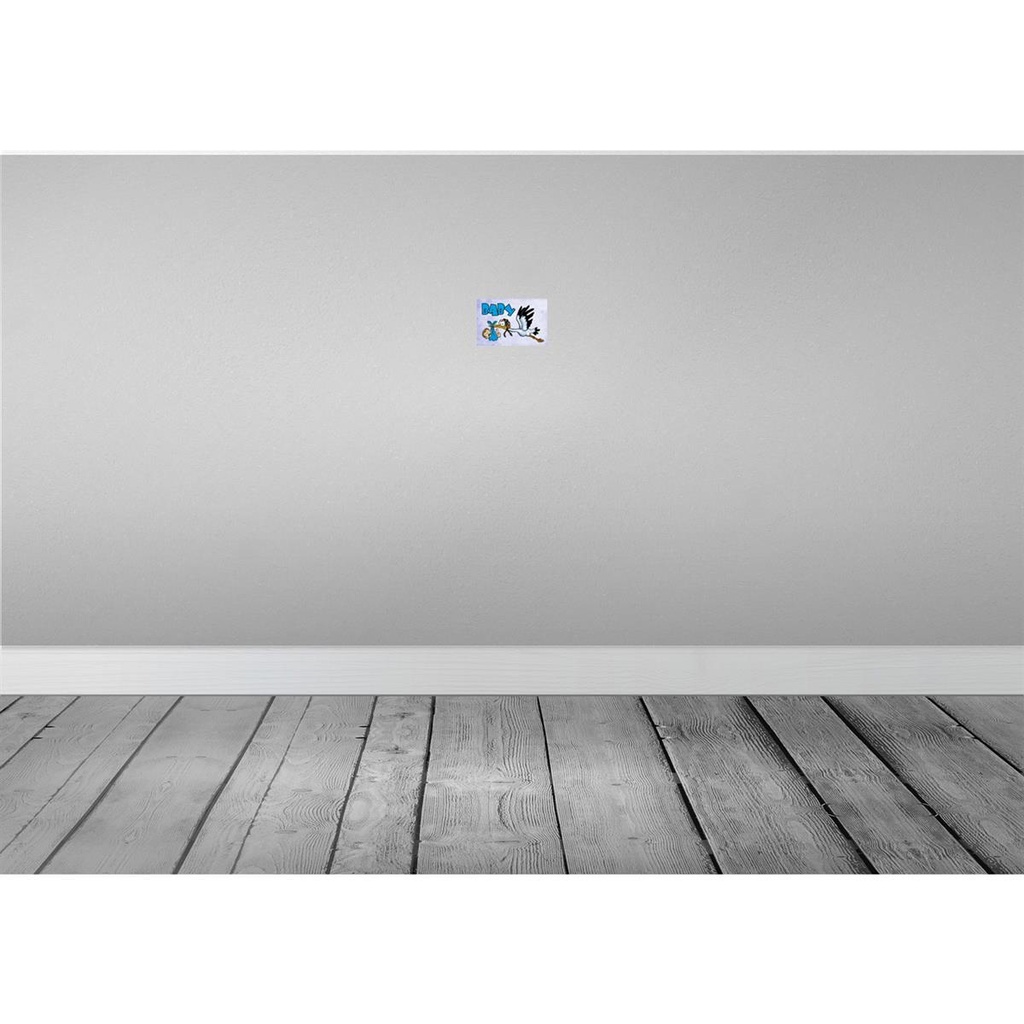 [LA-112197-1812] Blechschild 12x18 cm Baby Storch bringt Kind in blau Bild 2