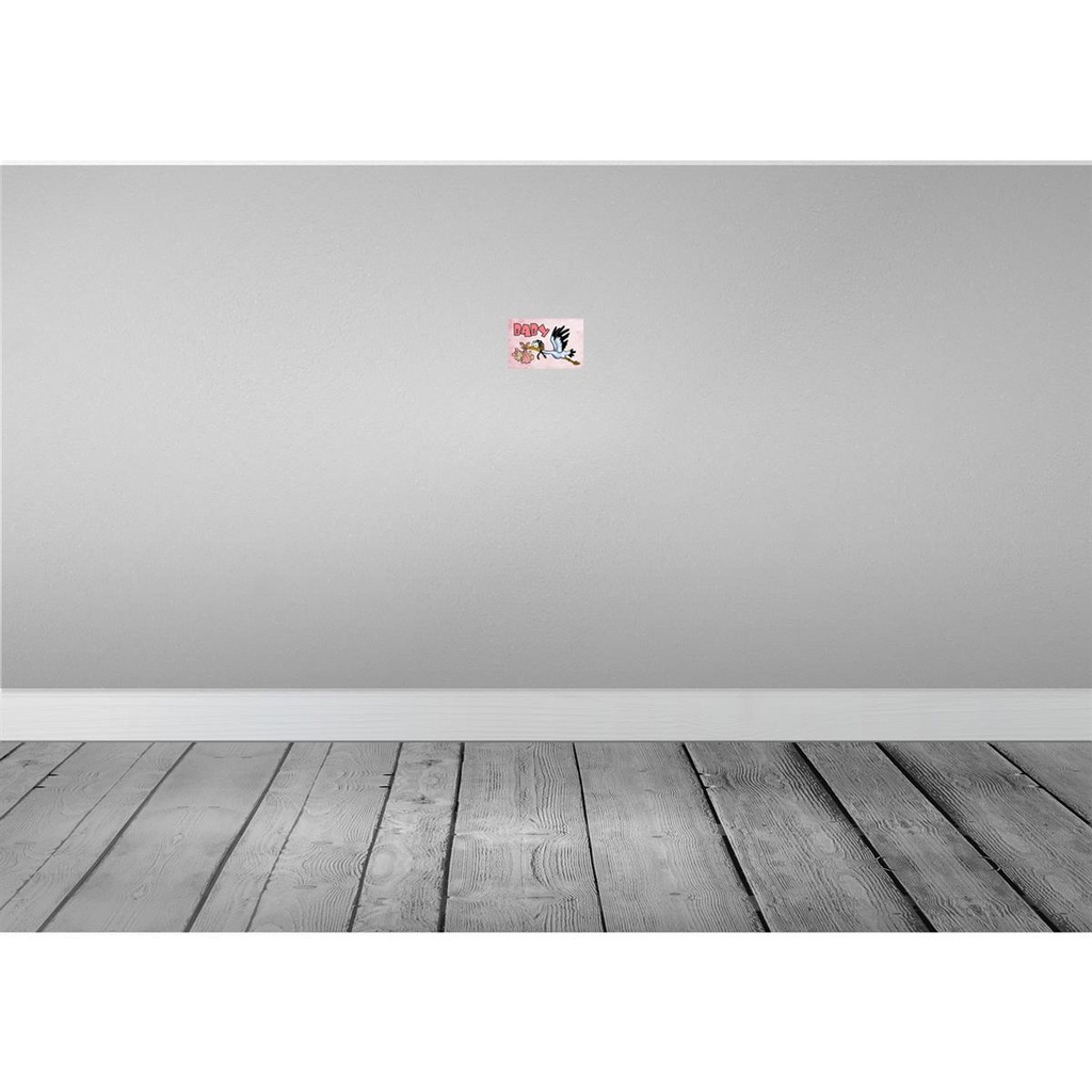 [LA-112198-1812] Blechschild 12x18 cm Baby Storch Kinder Teens Spruch Zitat bringt Kind rosa Witz Humor Lustig Spaß Kids Bild 2