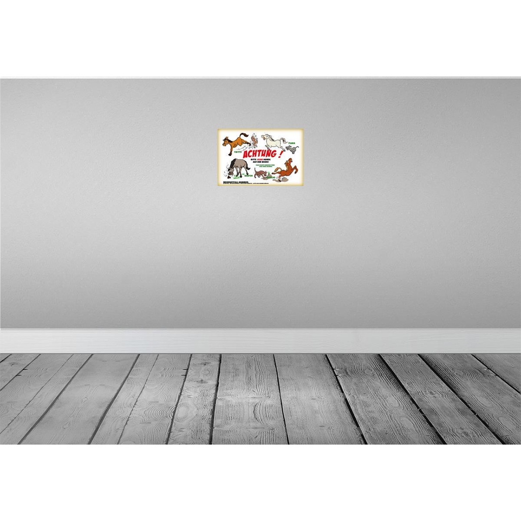 [LA-112216-2030] Blechschild 20x30 cm Achtung keine Hunde auf Weide Warnschild Hinweisschild Sicherheit Vorsicht Bild 2