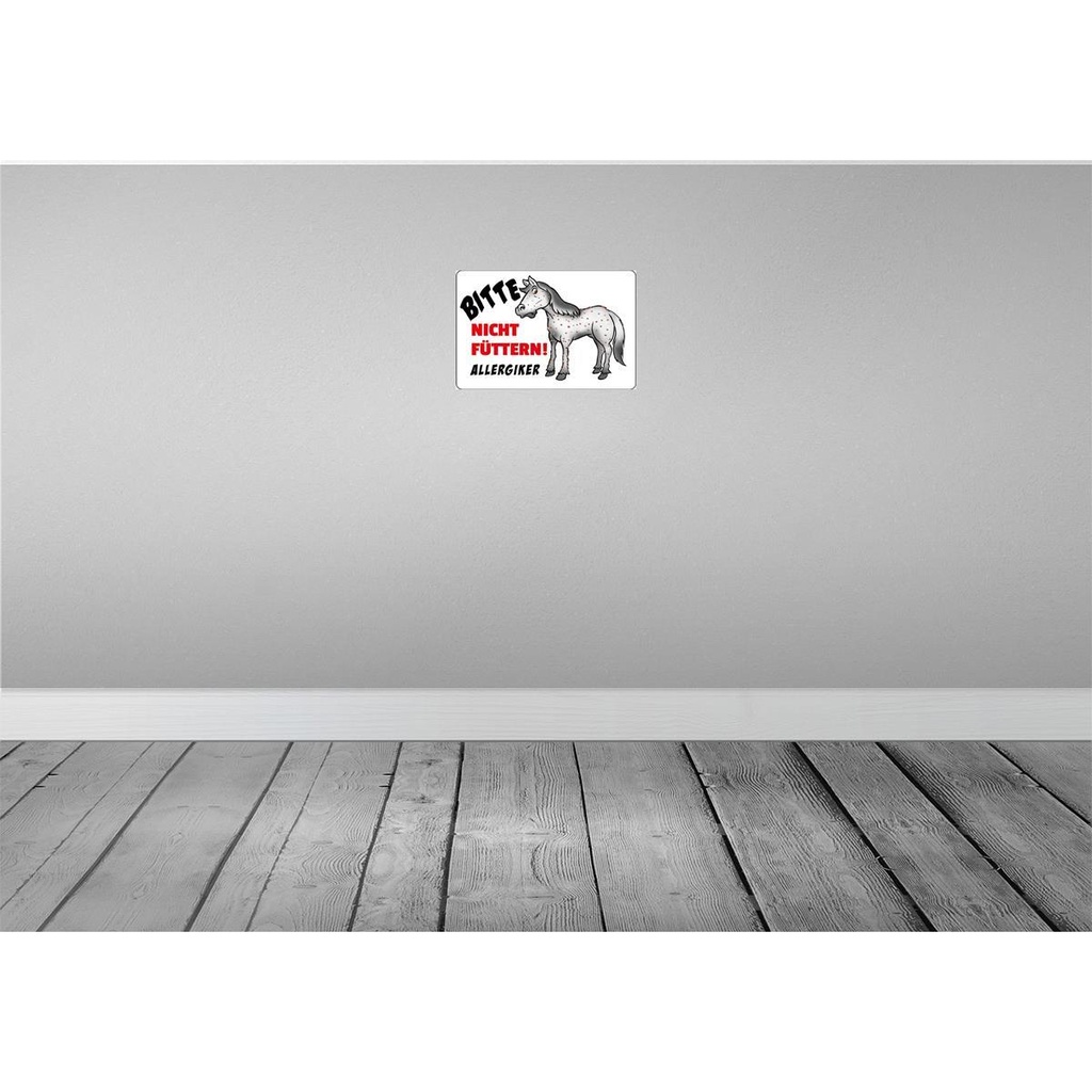 [LA-112219-2030] Blechschild 20x30 cm Bitte nicht füttern Pferd Warnschild Hinweisschild Sicherheit Vorsicht Bild 2
