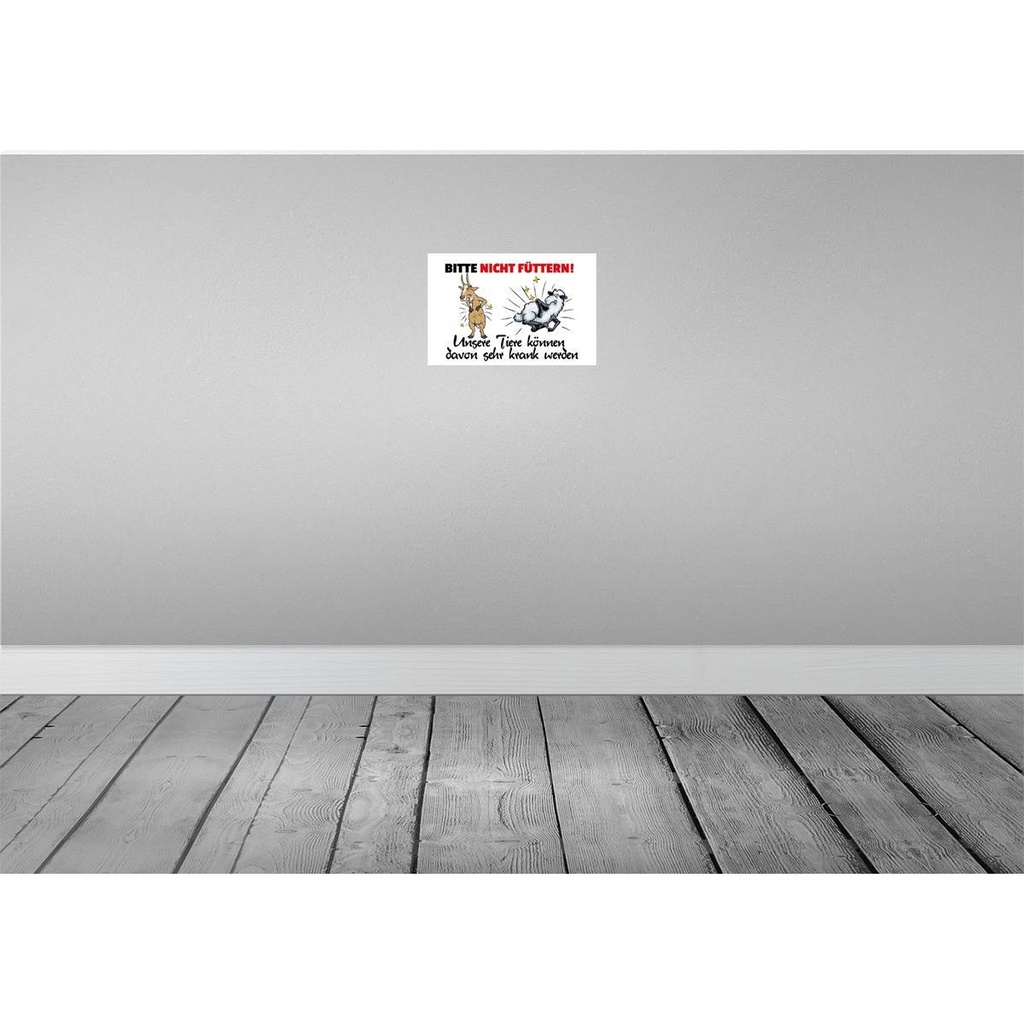 [LA-112221-2030] Blechschild 20x30 cm bitte nicht füttern Ziege Schaf Spruch Zitat Bild 2