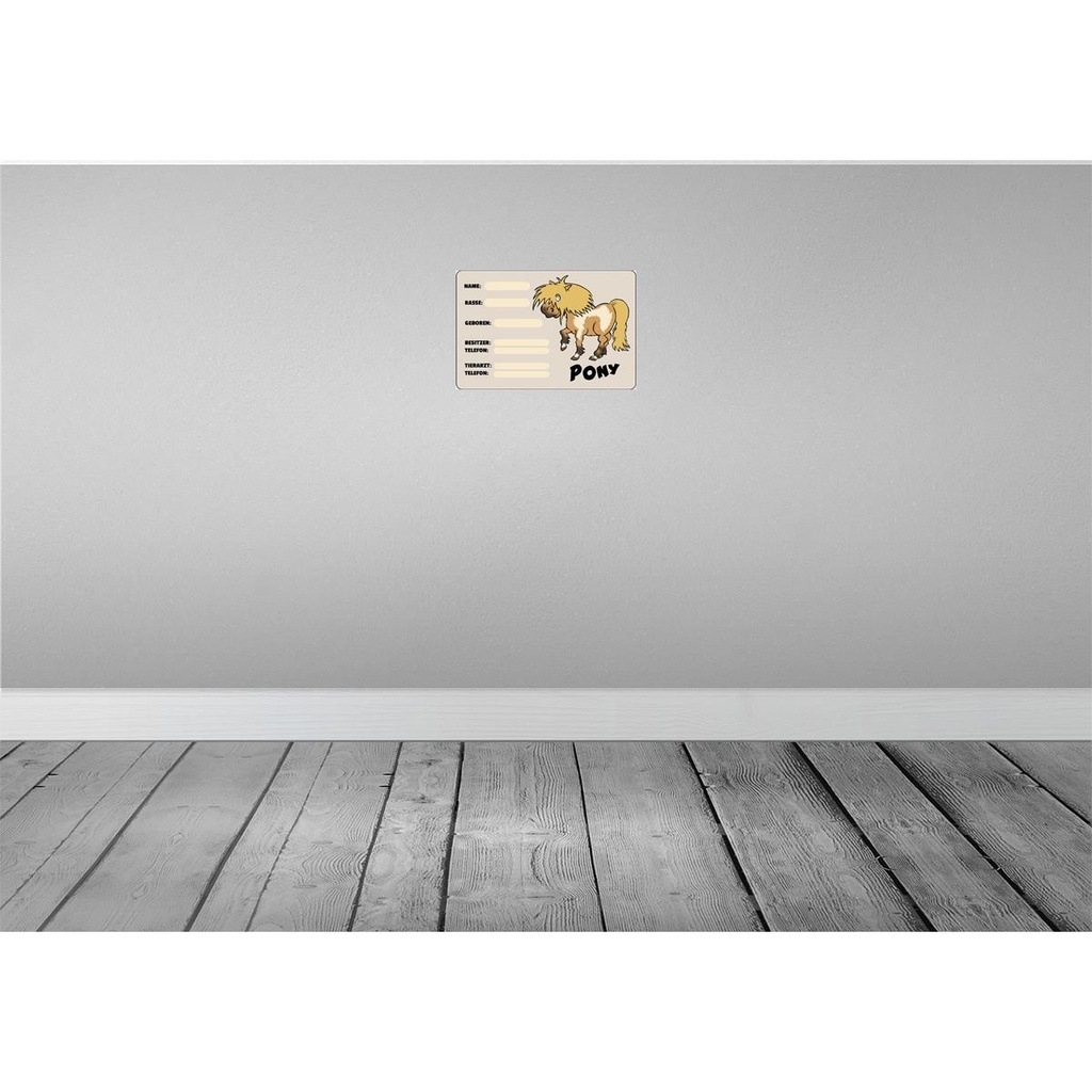 [LA-112222-H] Holzschild 20x30 cm Pony Tiere Name Rasse Besitzer geboren Tier Haustier Bild 2