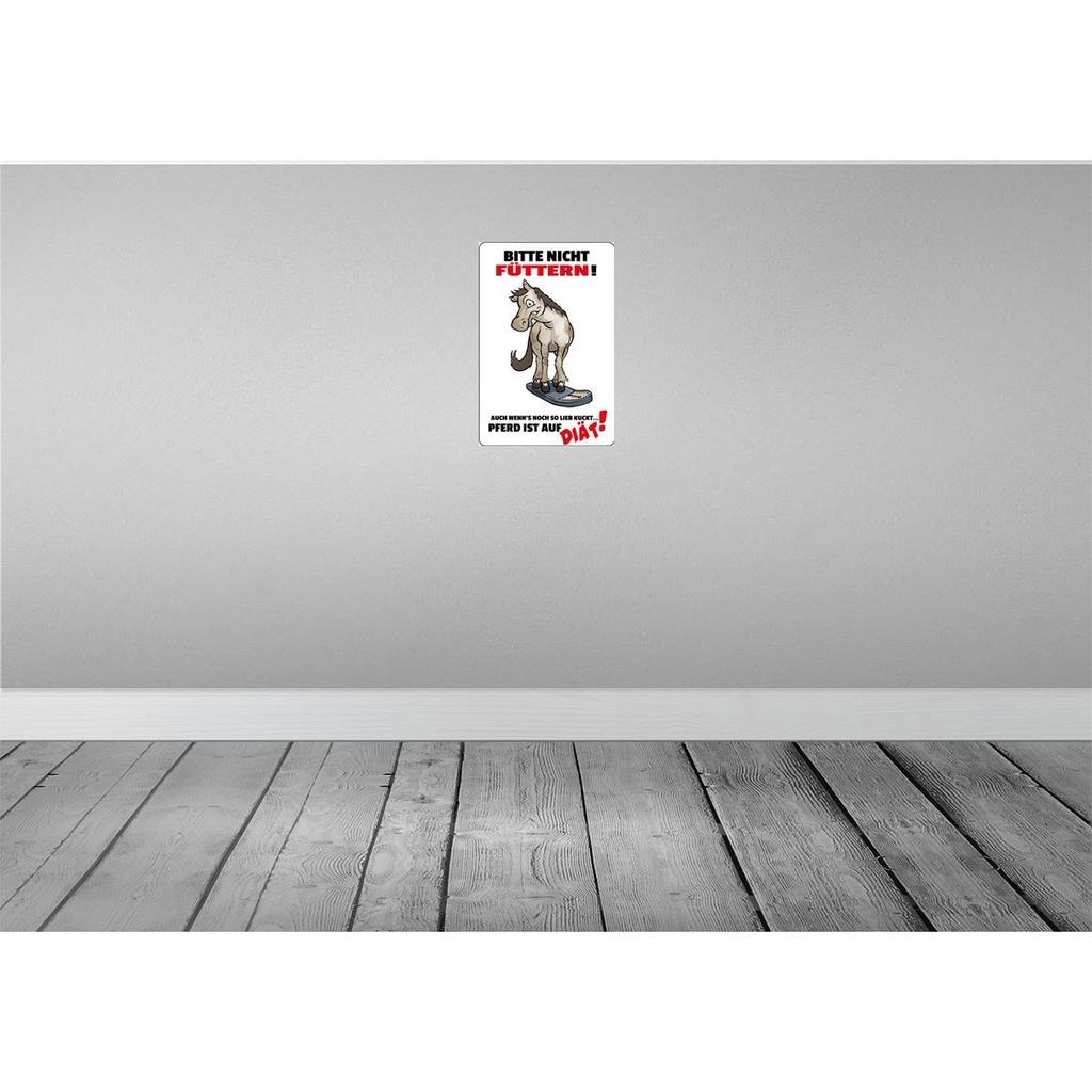 [LA-112227-2030] Blechschild 30x20 cm bitte nicht füttern Pferd Diät Spruch Zitat Bild 2