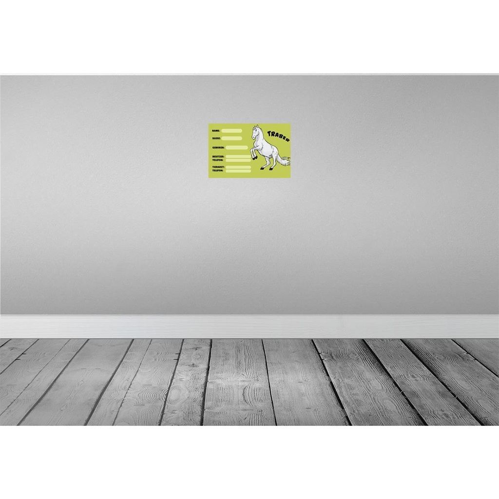 [LA-112228-H] Holzschild 20x30 cm Pferd Traber Angaben Name Besitzer Tier Haustier Bild 2