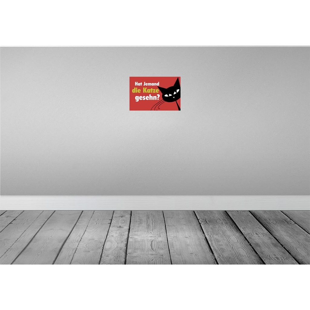 [LA-112242-2030] Blechschild 20x30 cm hat jemand Katze gesehn Spruch Zitat Bild 2