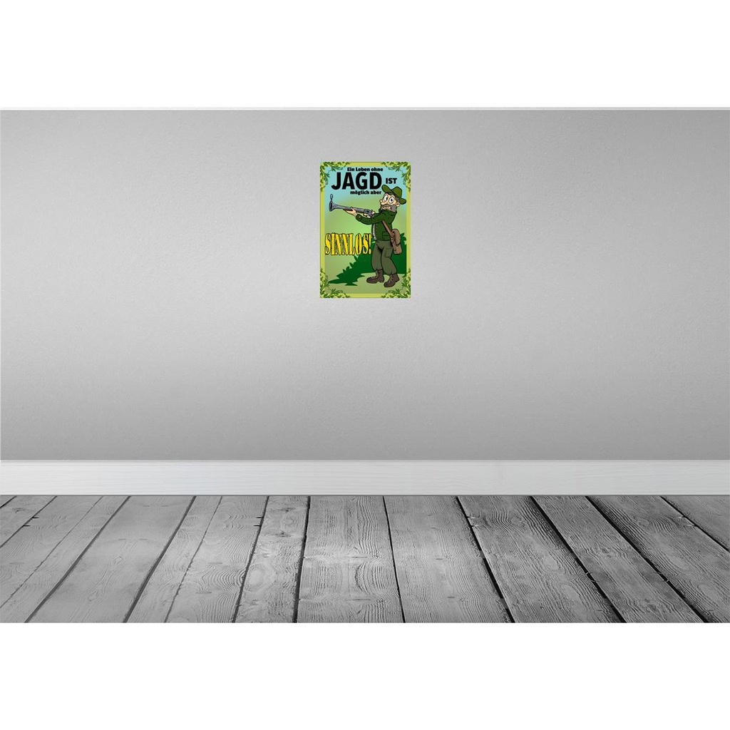 [LA-112250-H] Holzschild 20x30 cm Jagd Leben ohne möglich aber sinnlos Spruch Zitat Bild 2