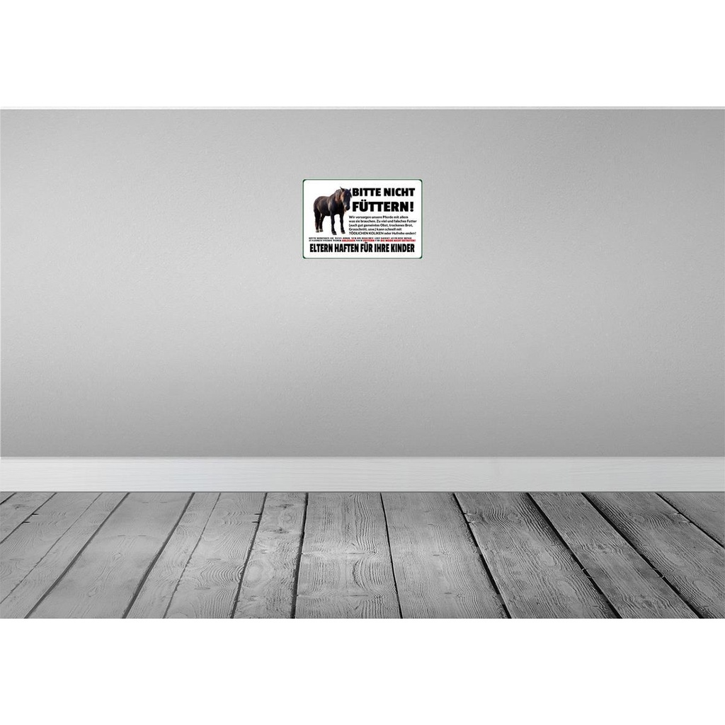 [LA-112251-H] Holzschild 20x30 cm Pferd bitte nicht füttern Eltern haften Warnschild Hinweisschild Bild 2
