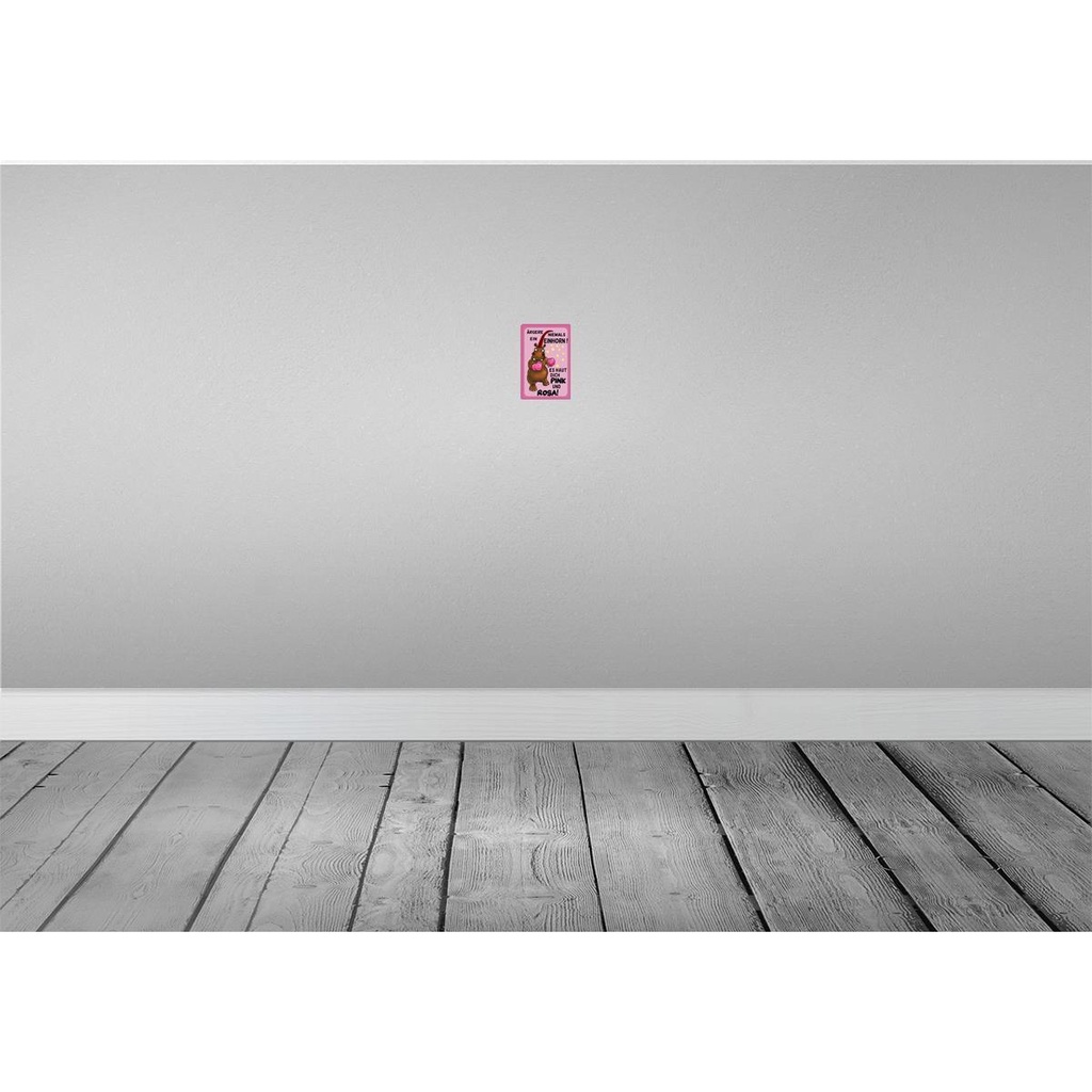[LA-112270-1812-H] Holzschild 18x12 cm Einhorn ärgere niemals haut pink rosa Spruch Zitat Bild 2