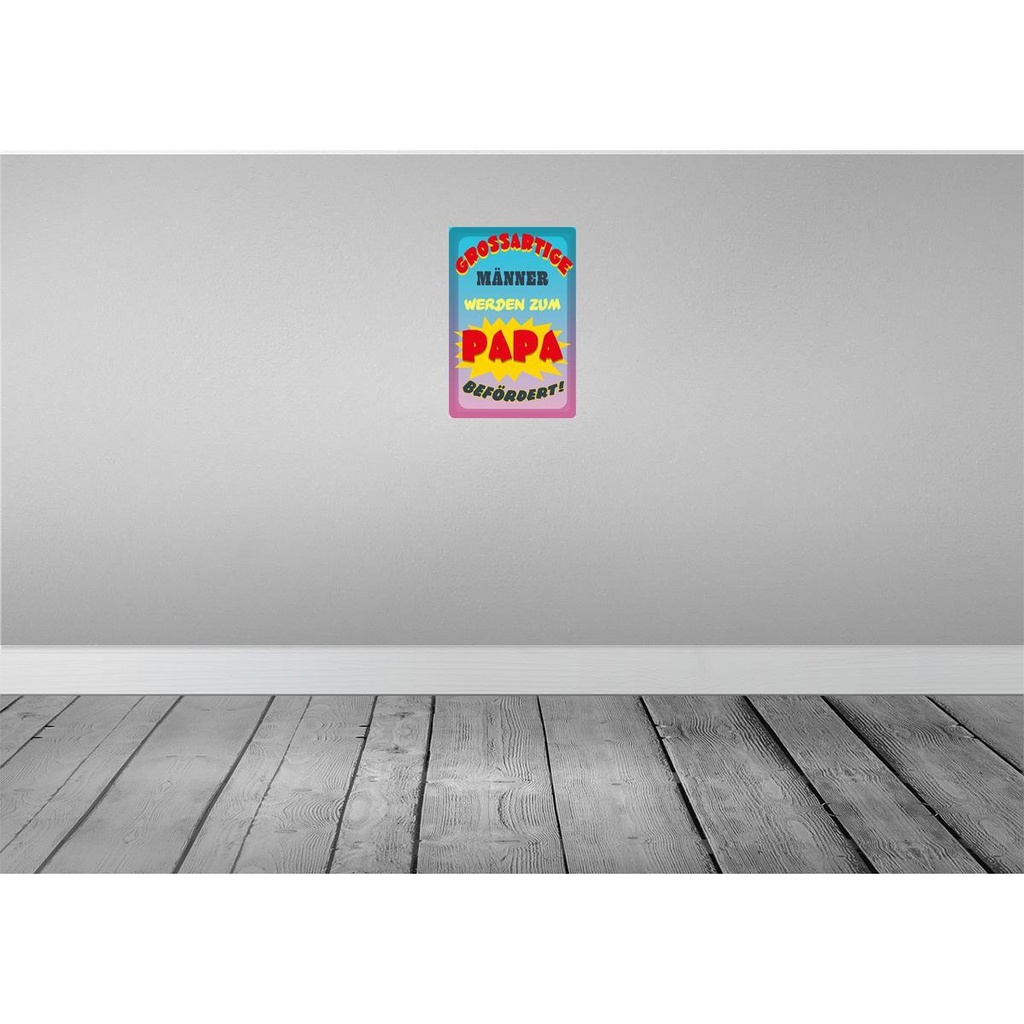 [LA-112271-2030] Blechschild 30x20 cm grossartige Männer werden Papa Frauen Spruch Zitat Bild 2