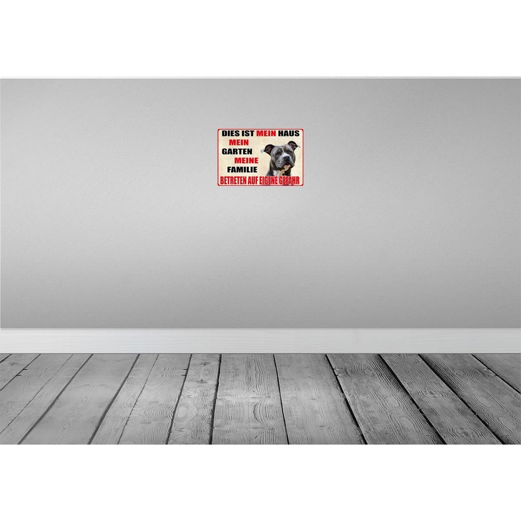 [LA-112282-2030] Blechschild 20x30 cm Hund dies ist mein Haus Garten Tier Haustier Bild 2