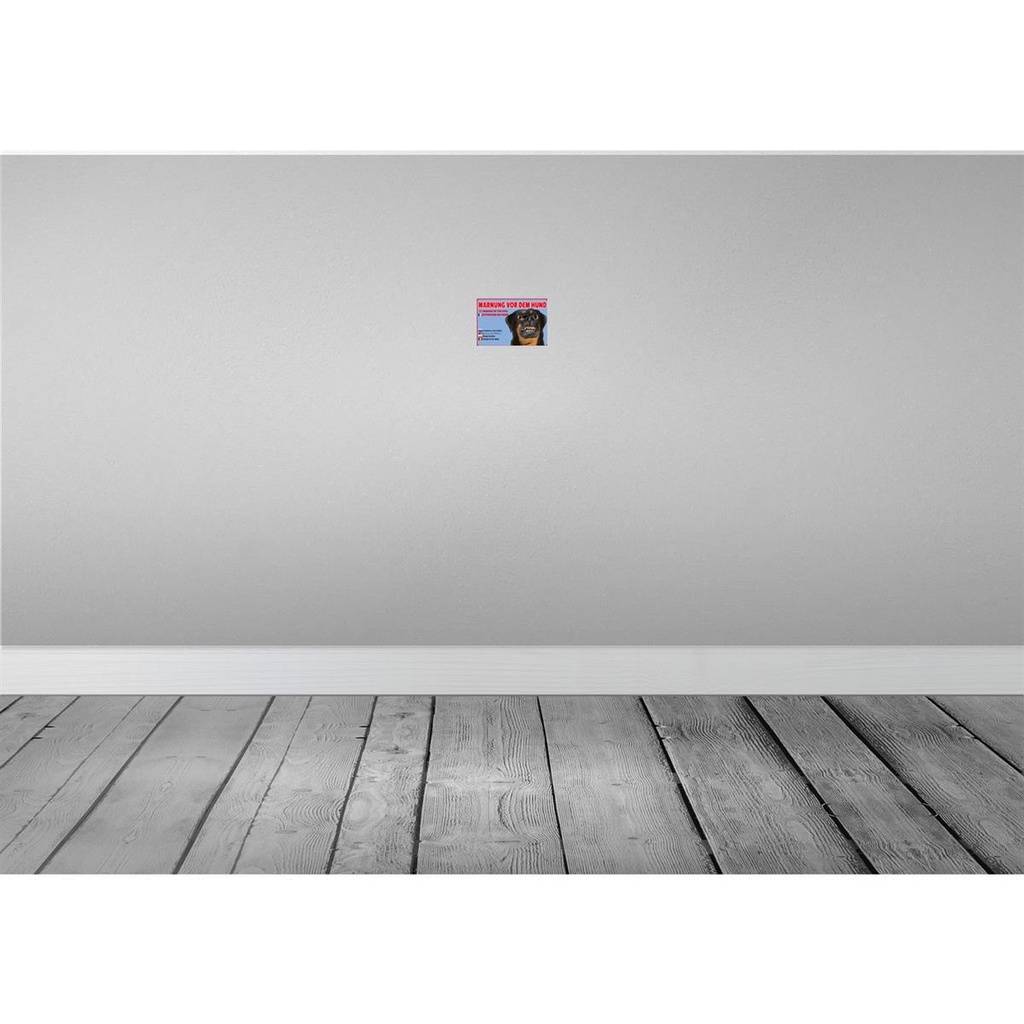 [LA-112284-1812-H] Holzschild 12x18 cm Warnung vor Hund Multi Sprachen Warnschild Hinweisschild Bild 2